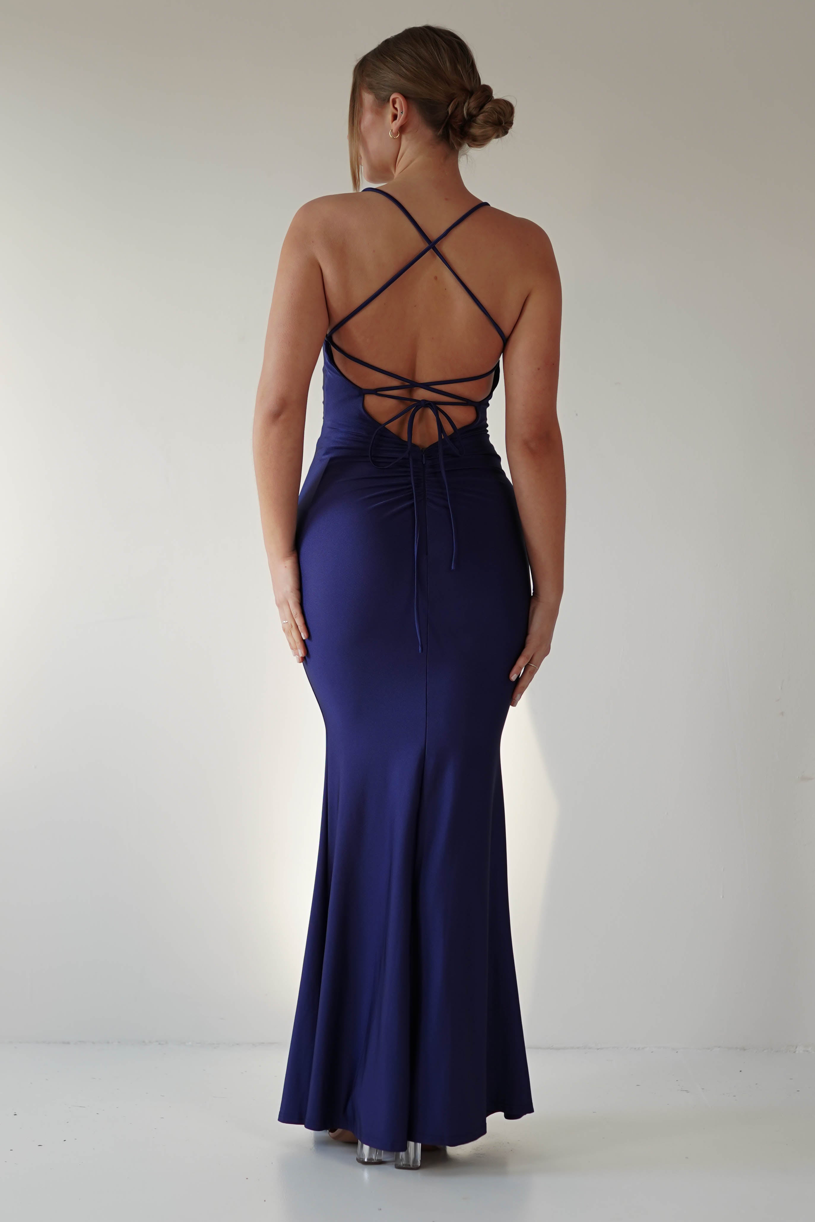 Monette Bodycon Maxi Gown | Navy | Oh Hello Clothing | XS (6)
