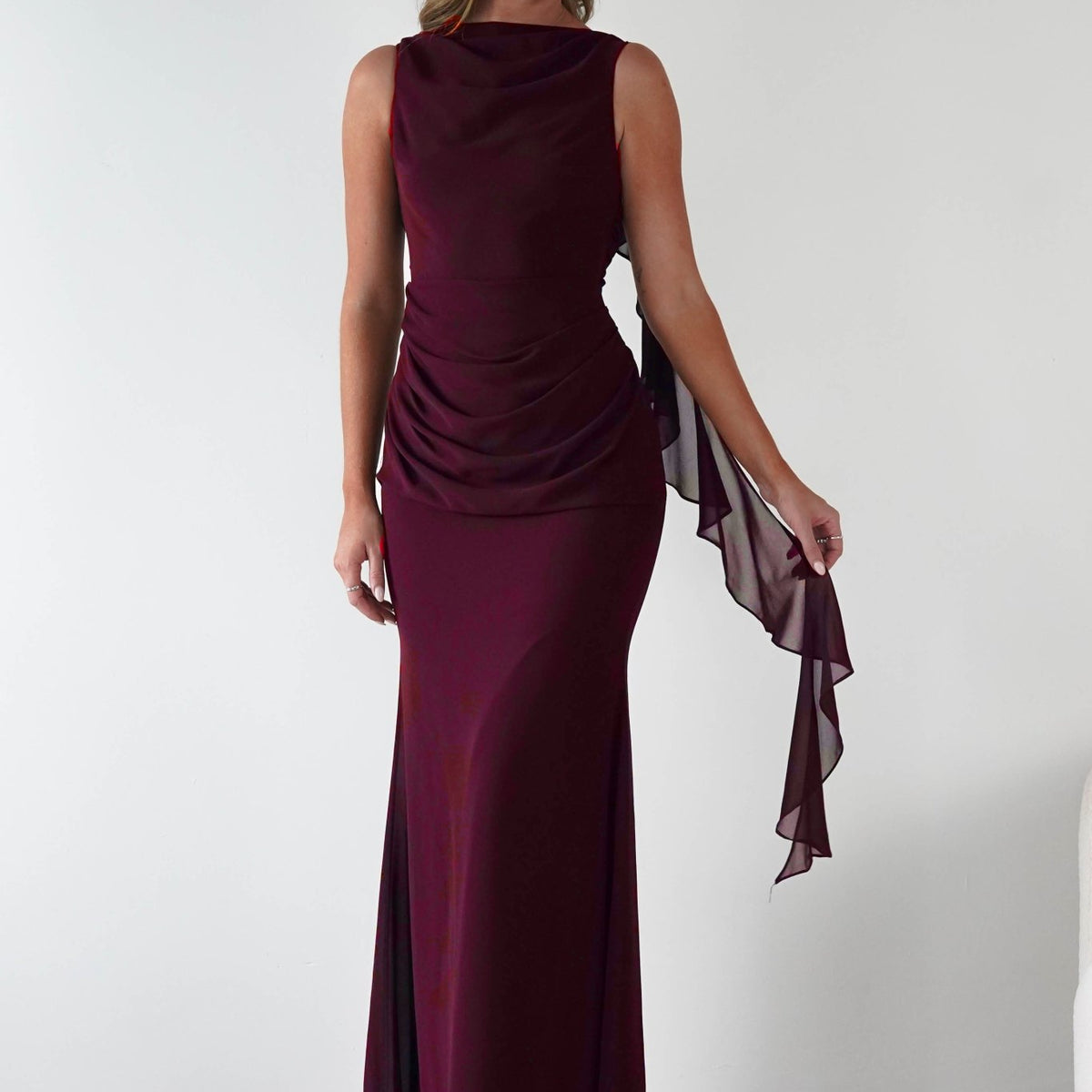 on the runway maxi dress wine On The Runway Maxi Dress - Wine