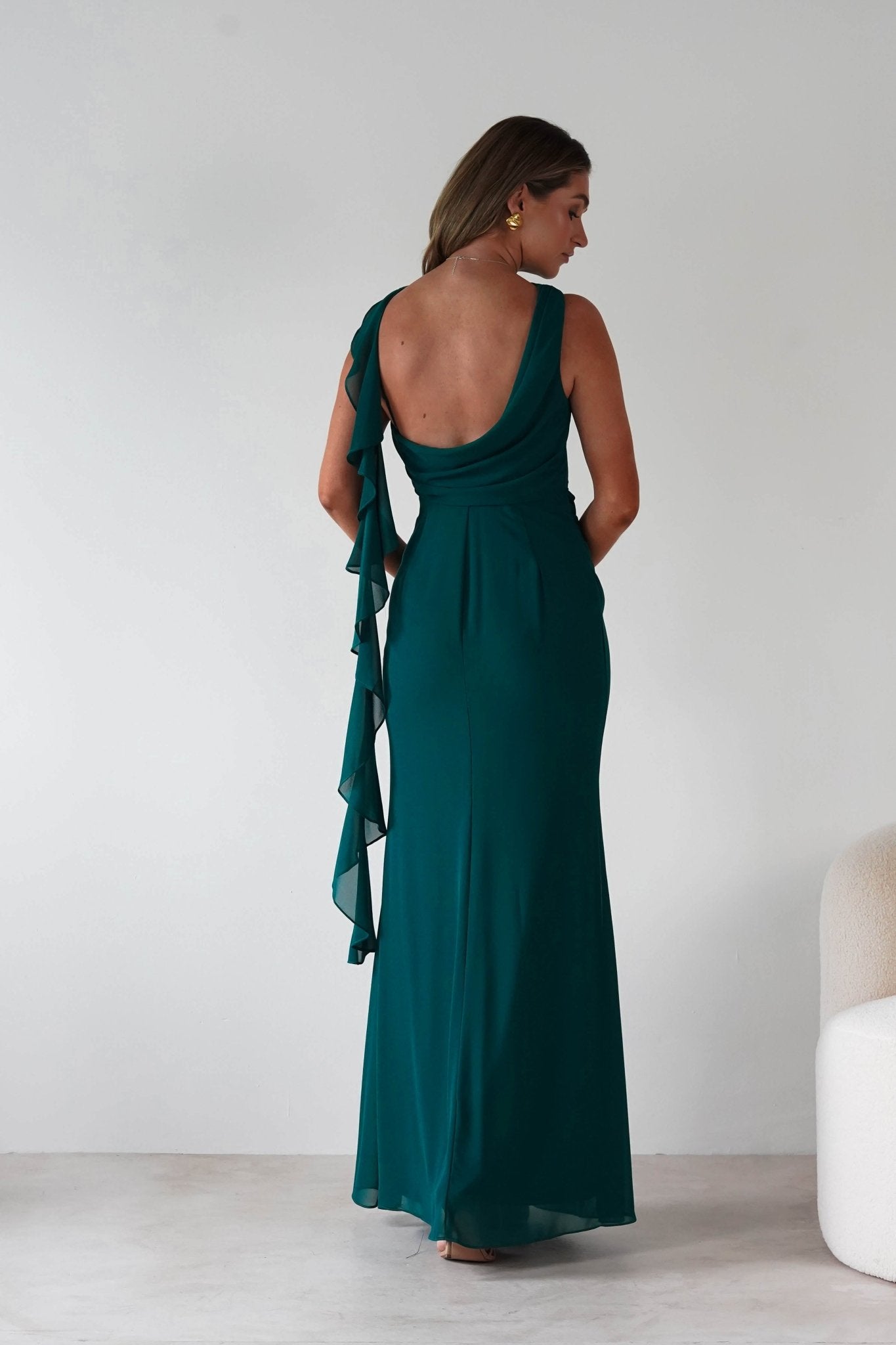 Oh Hello Clothing Dresses Montana Chiffon Maxi Dress | Emerald Green