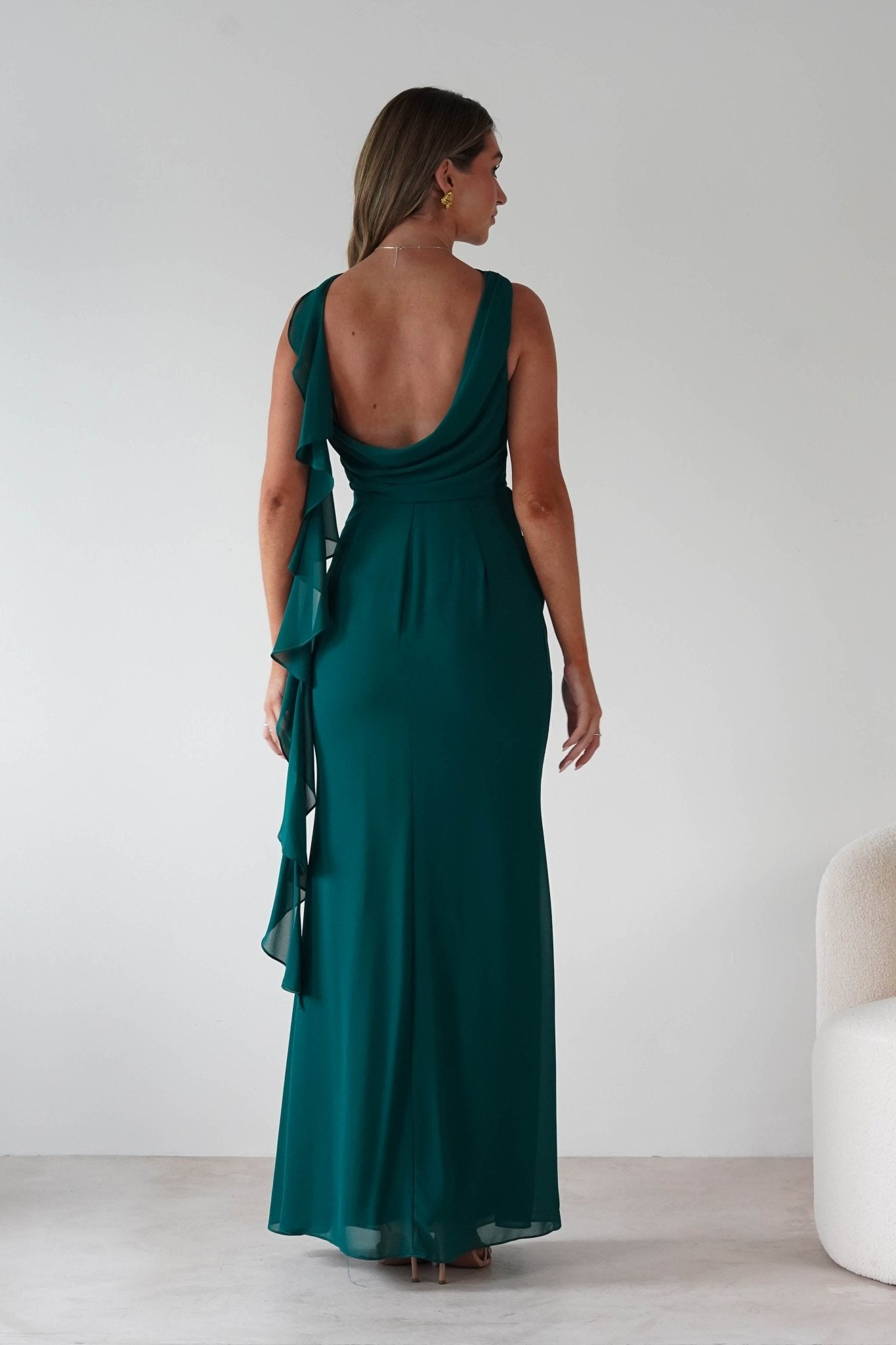 Montana Chiffon Maxi Dress | Emerald Green | Oh Hello Clothing | S (8)