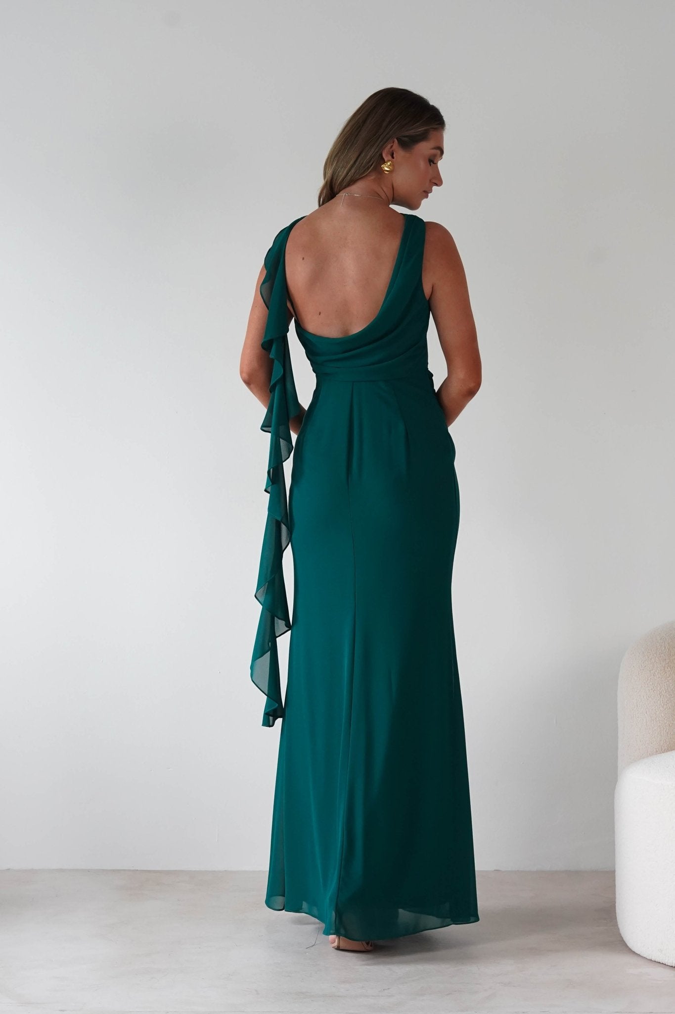 Montana Chiffon Maxi Dress | Emerald Green | Oh Hello Clothing | S (8)
