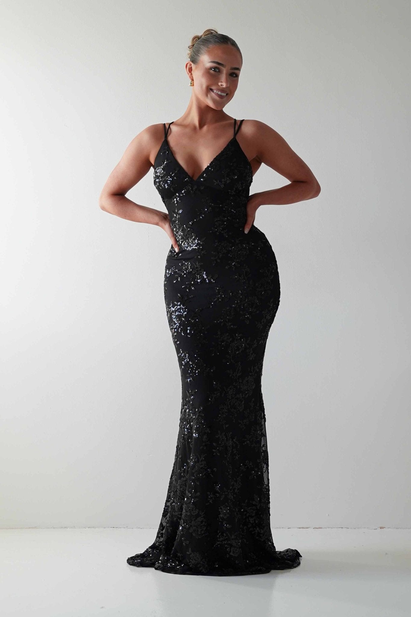 Oh Hello Clothing Dresses 1*DONE -LOVESOME-CD30340-BLACK SEQUIN DRESS