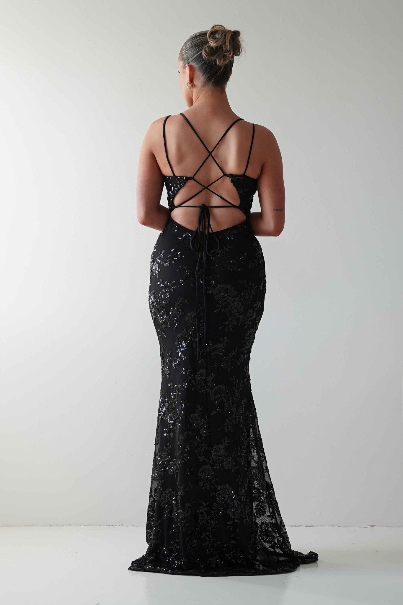 Oh Hello Clothing Dresses 1*DONE -LOVESOME-CD30340-BLACK SEQUIN DRESS