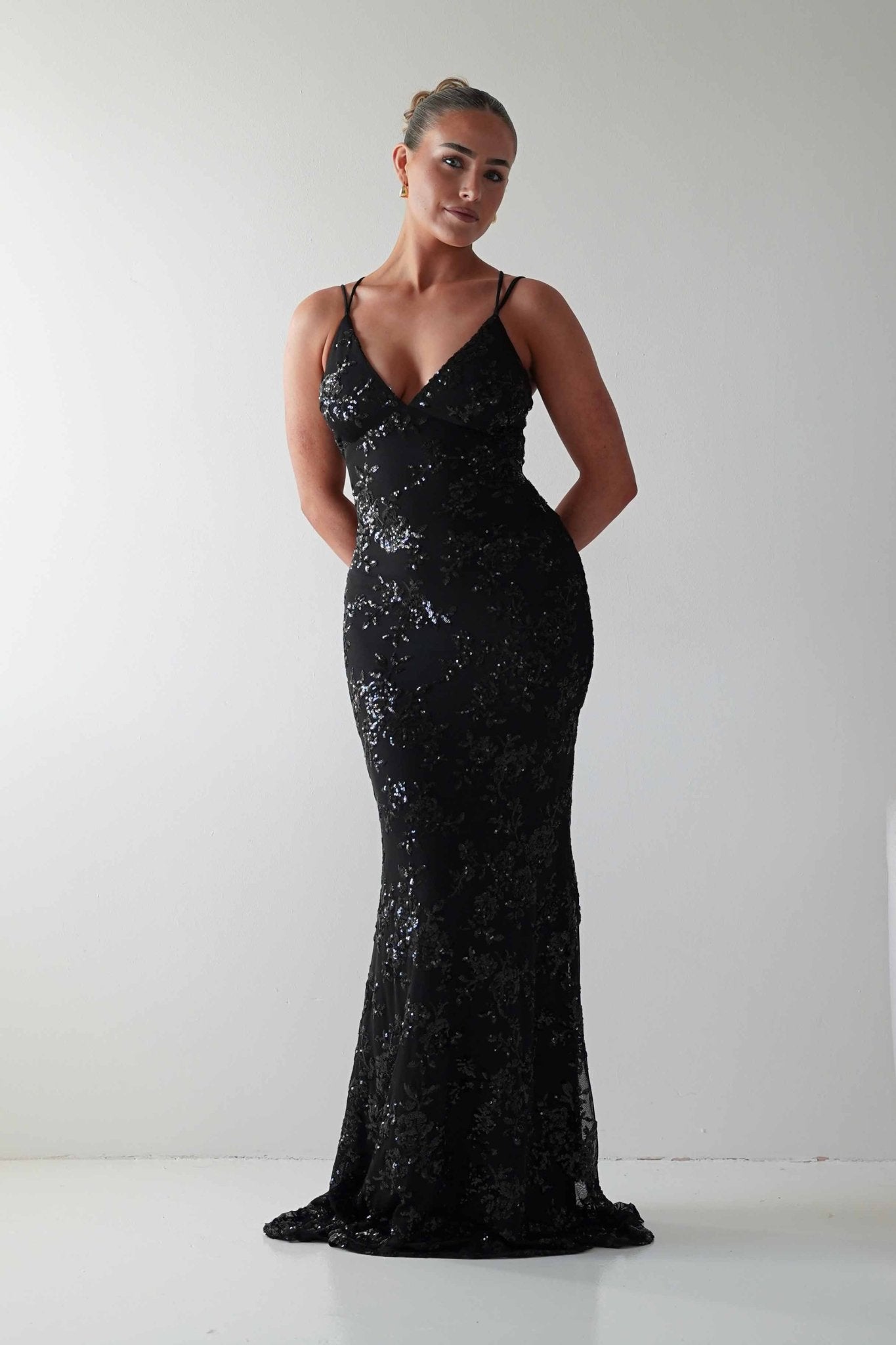 Oh Hello Clothing Dresses 1*DONE -LOVESOME-CD30340-BLACK SEQUIN DRESS
