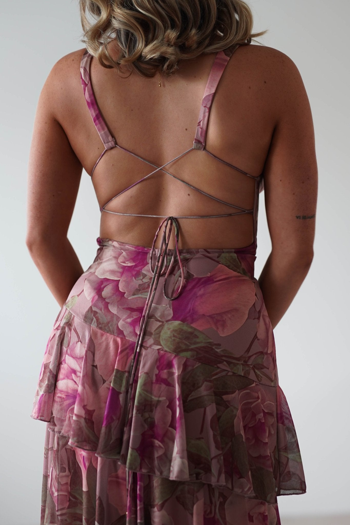 Morgana Floral Ruffle Maxi Dress | Mixed Print | Oh Hello Clothing | XS (6)