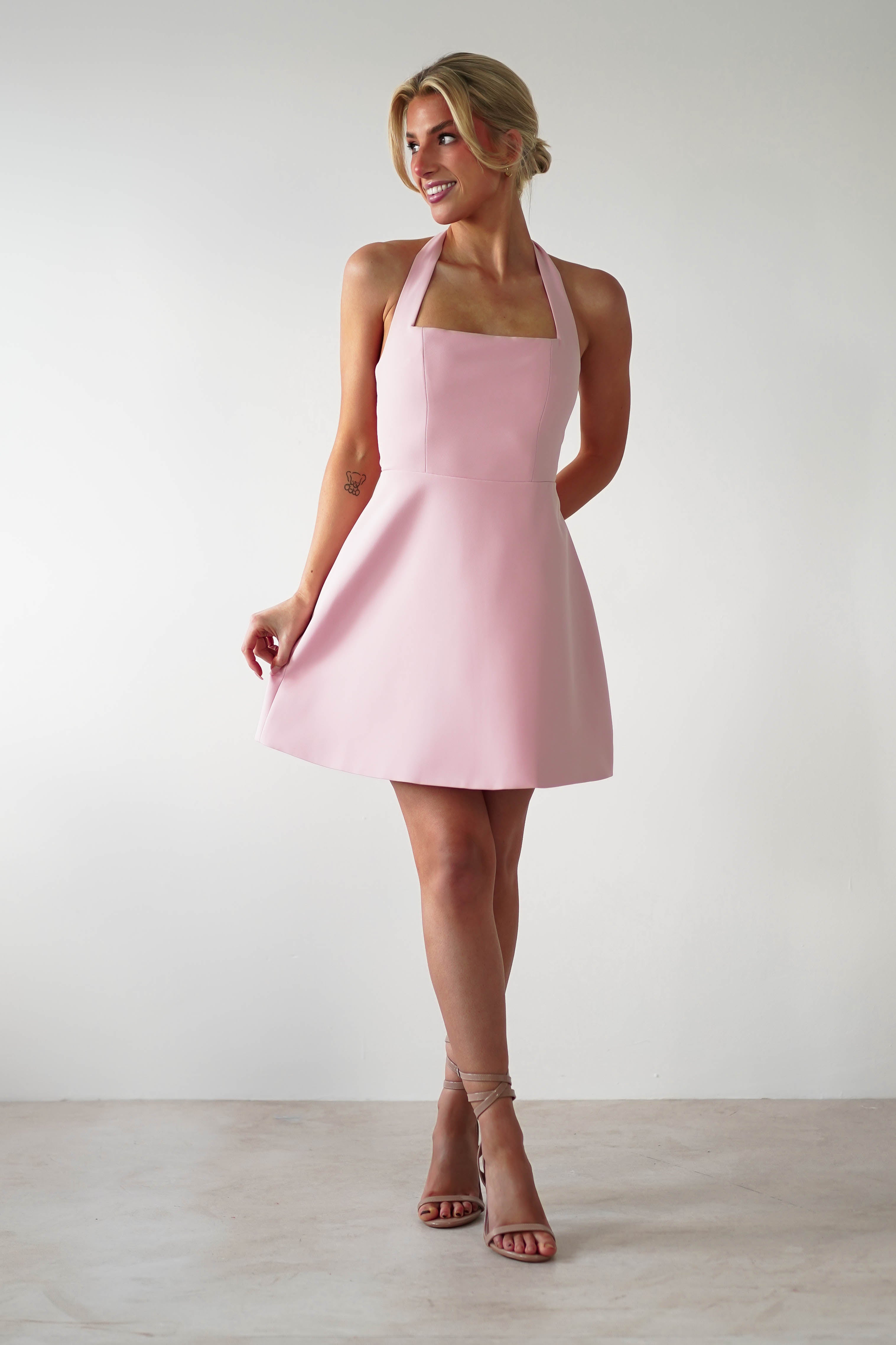 Morocco Halterneck Mini Dress | Pink - Oh Hello Clothing