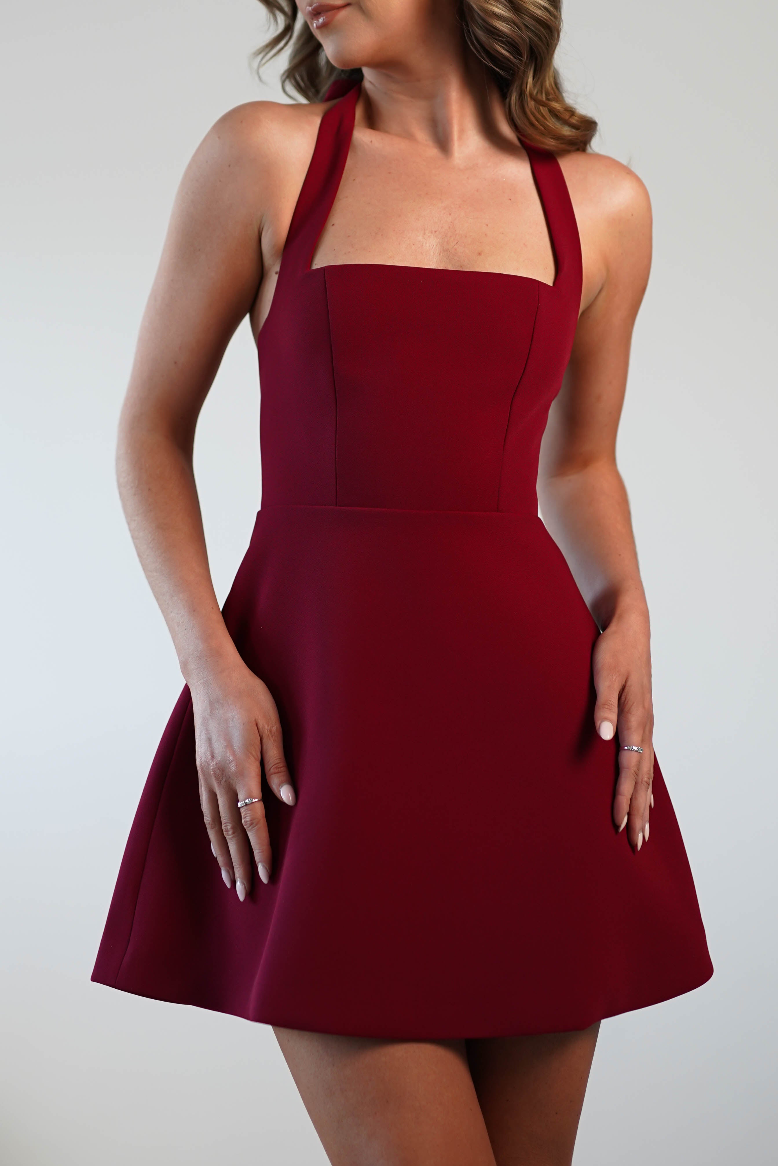 Morocco Halterneck Mini Dress | Wine - Oh Hello Clothing