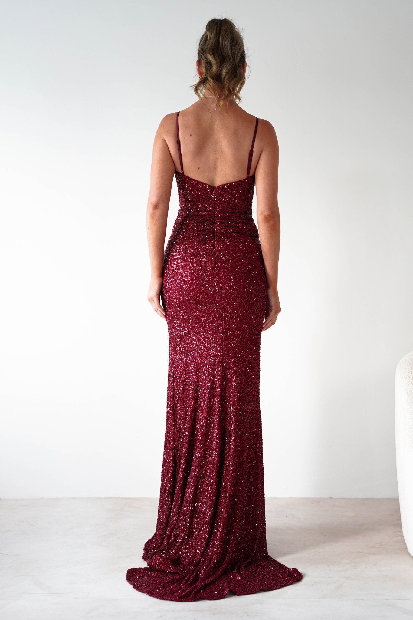 Nalita Bodycon Sequin Gown | Deep Red | Oh Hello Clothing | S (8)
