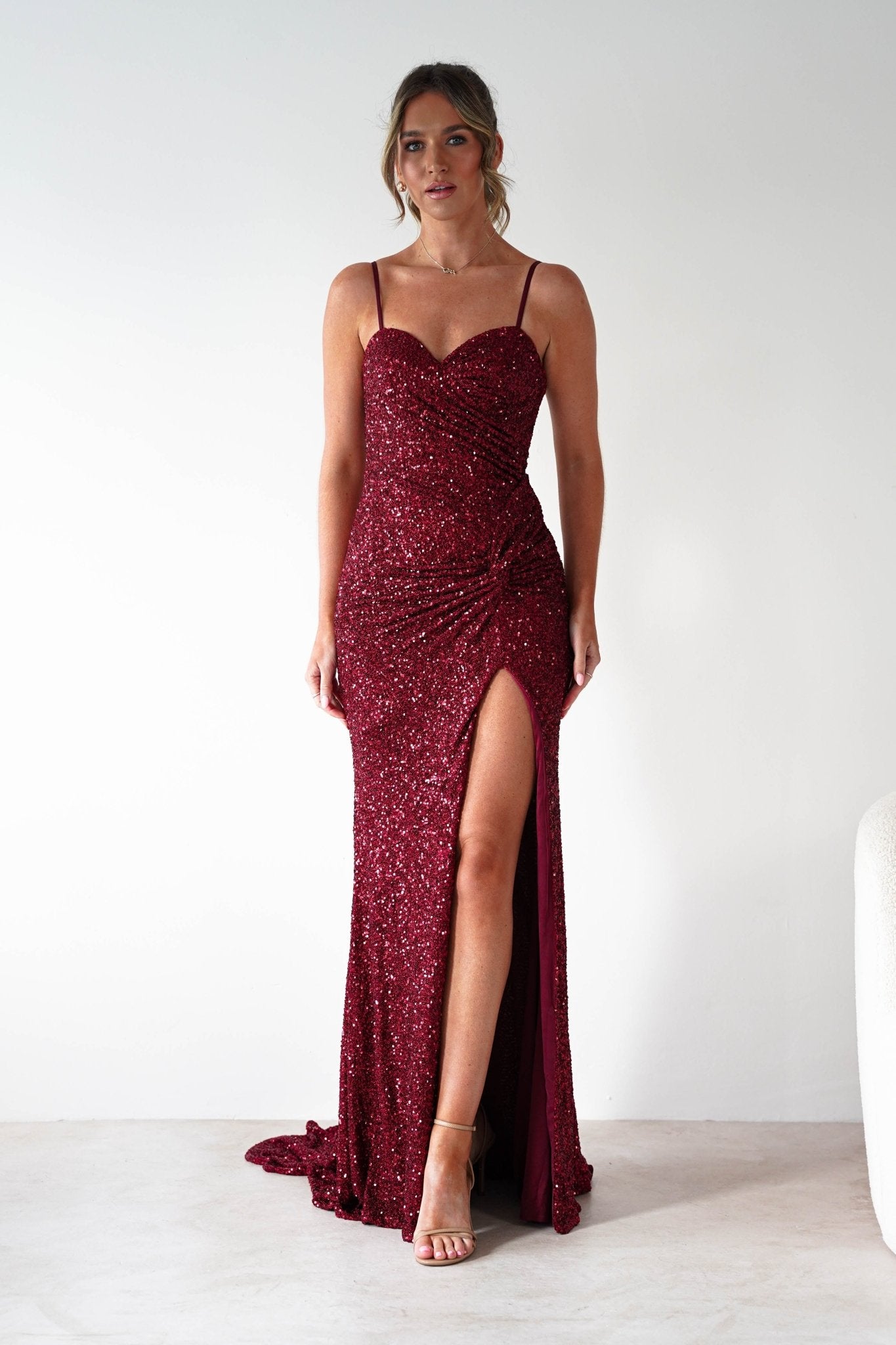 Nalita Bodycon Sequin Gown | Deep Red | Oh Hello Clothing | S (8)