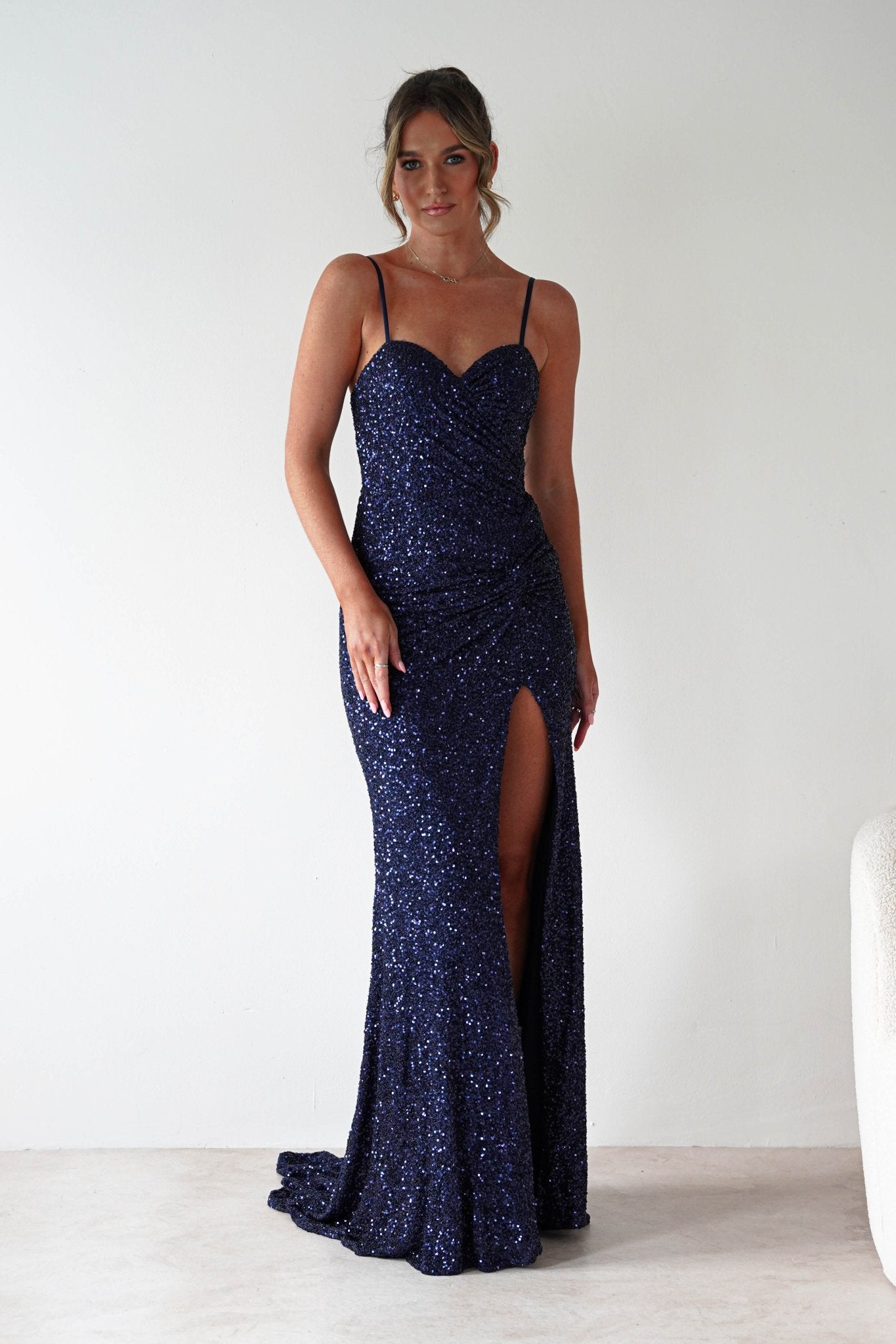 Nalita Bodycon Sequin Gown | Navy | Oh Hello Clothing | S (8)