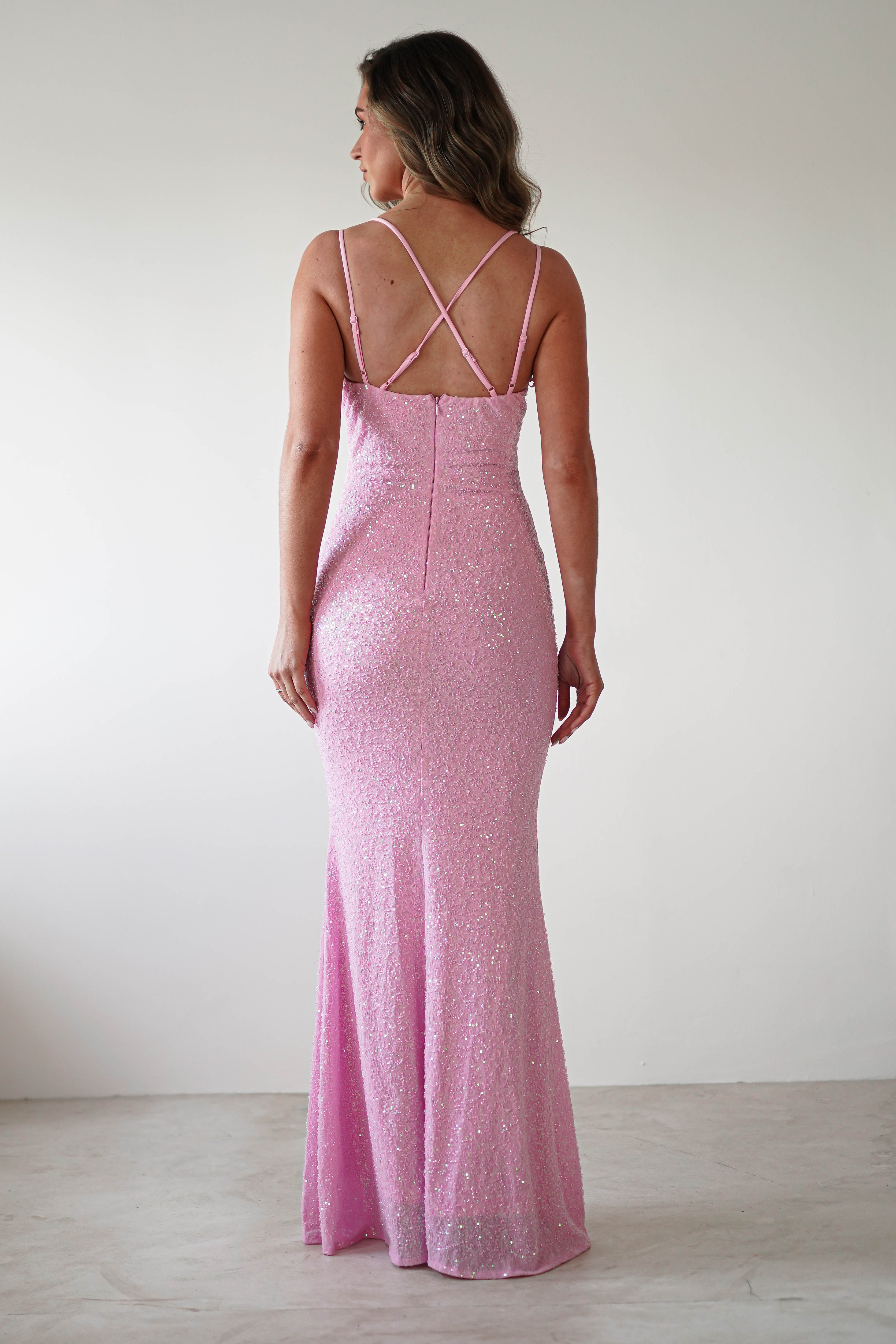 Nina Beaded Bodycon Gown | Pink - Oh Hello Clothing
