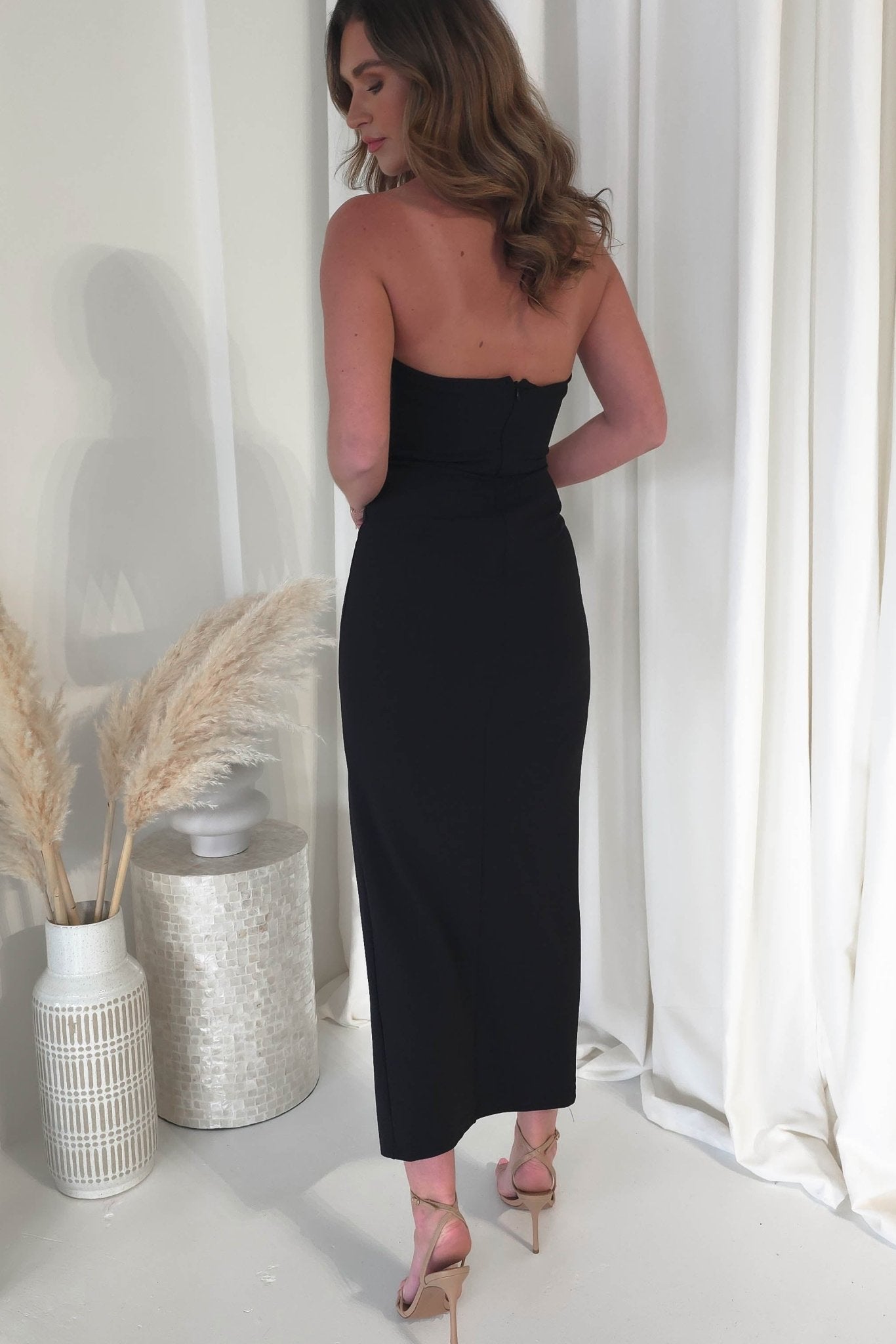 Nylia Strapless Bodycon Maxi Dress | Black | Oh Hello Clothing | XS (6)