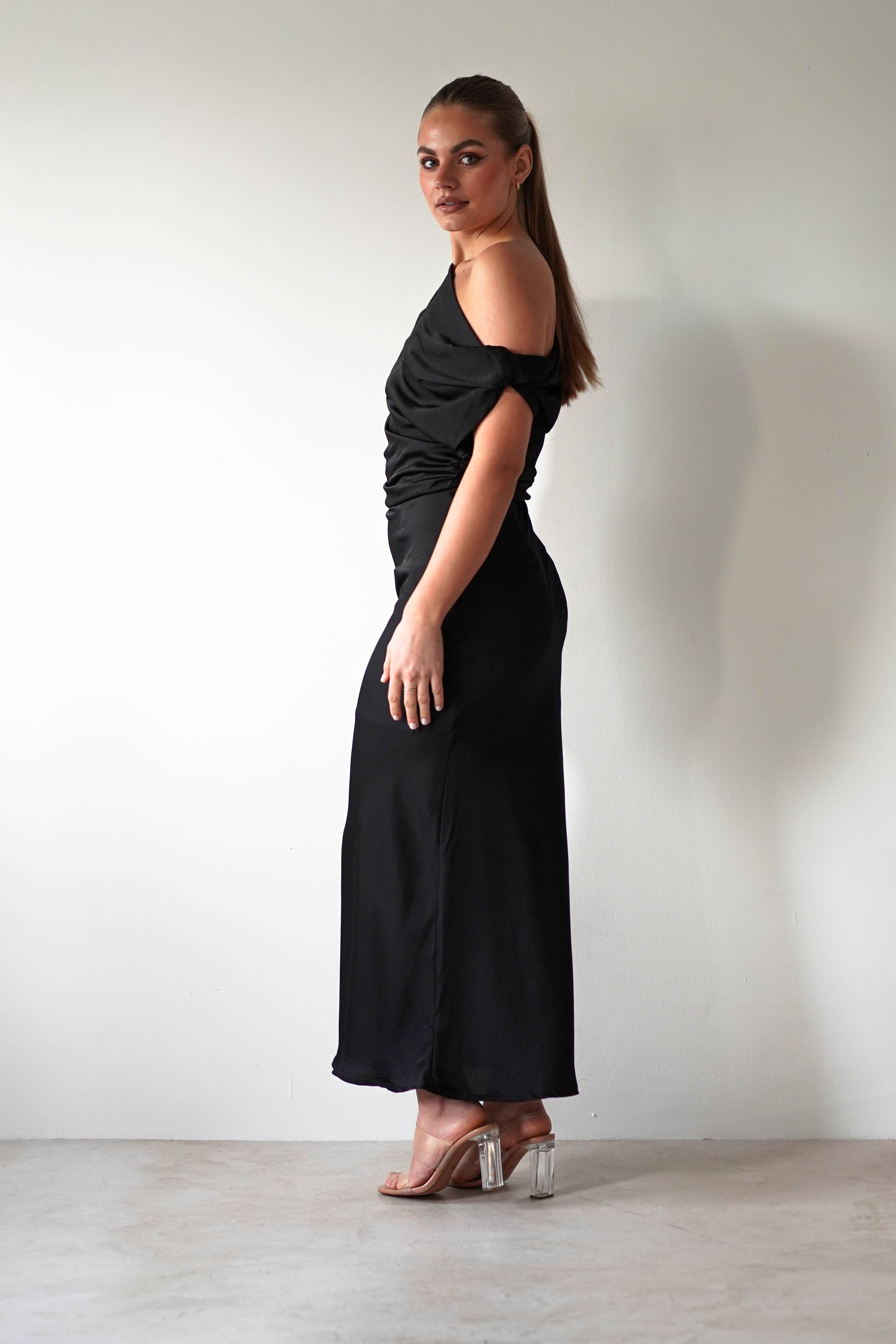 Odelle Soft Off The Shoulder Maxi | Black - Oh Hello Clothing