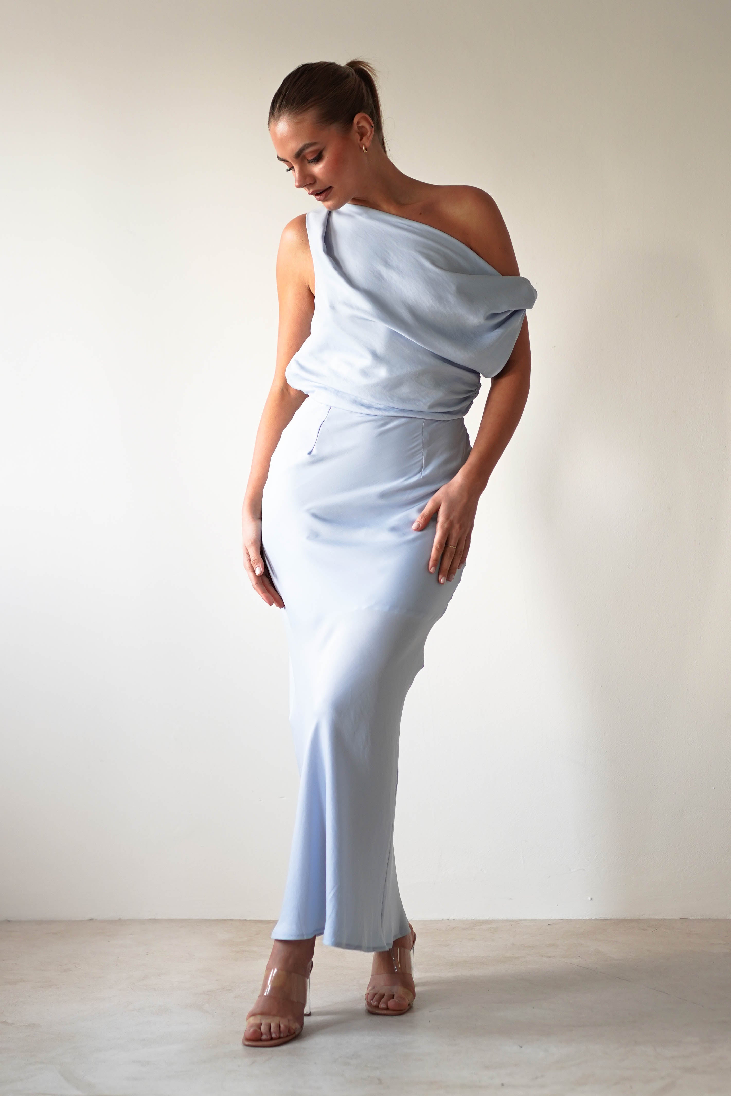 Odelle Soft Off The Shoulder Maxi | Blue - Oh Hello Clothing