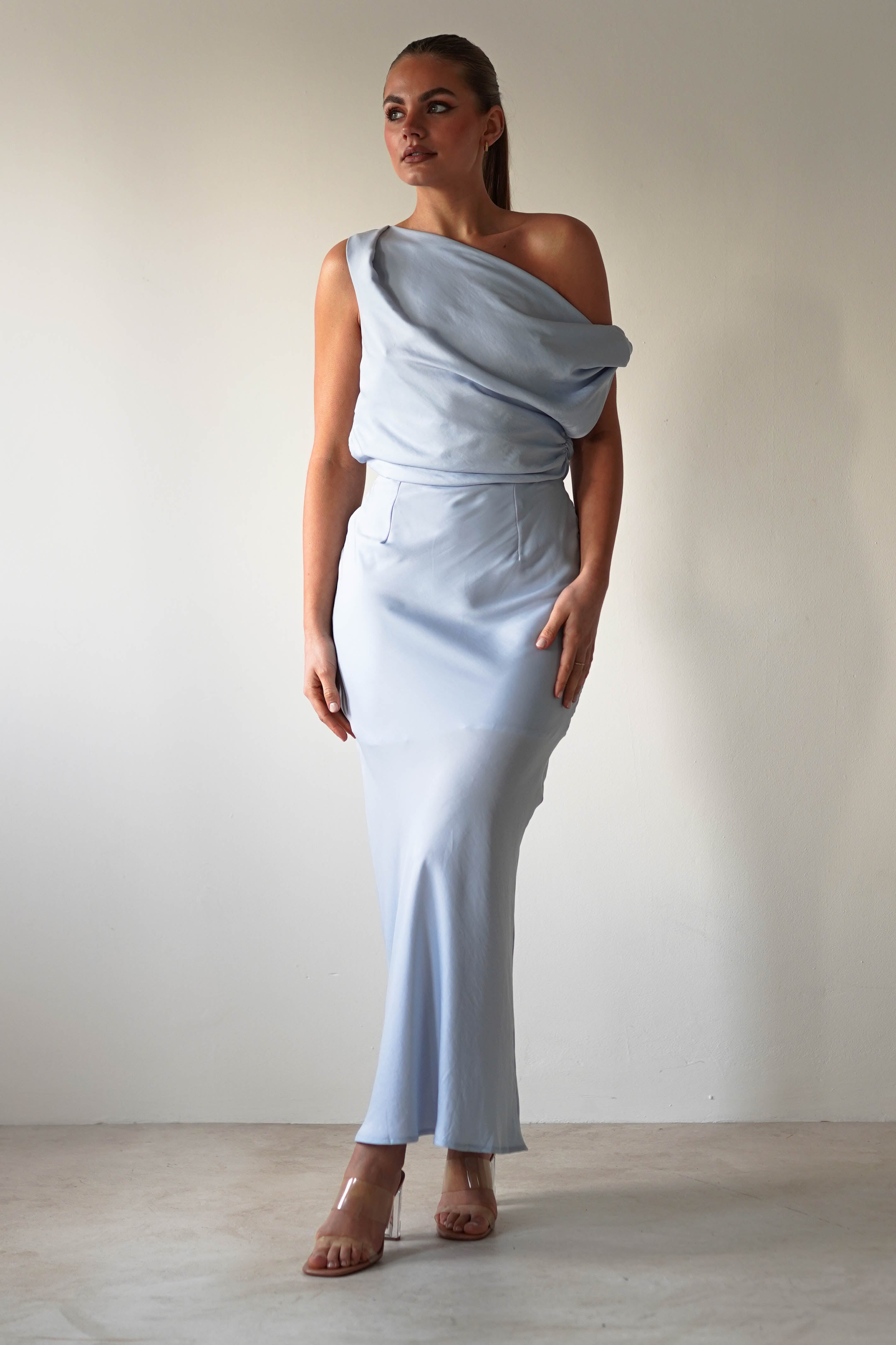 Odelle Soft Off The Shoulder Maxi | Blue - Oh Hello Clothing