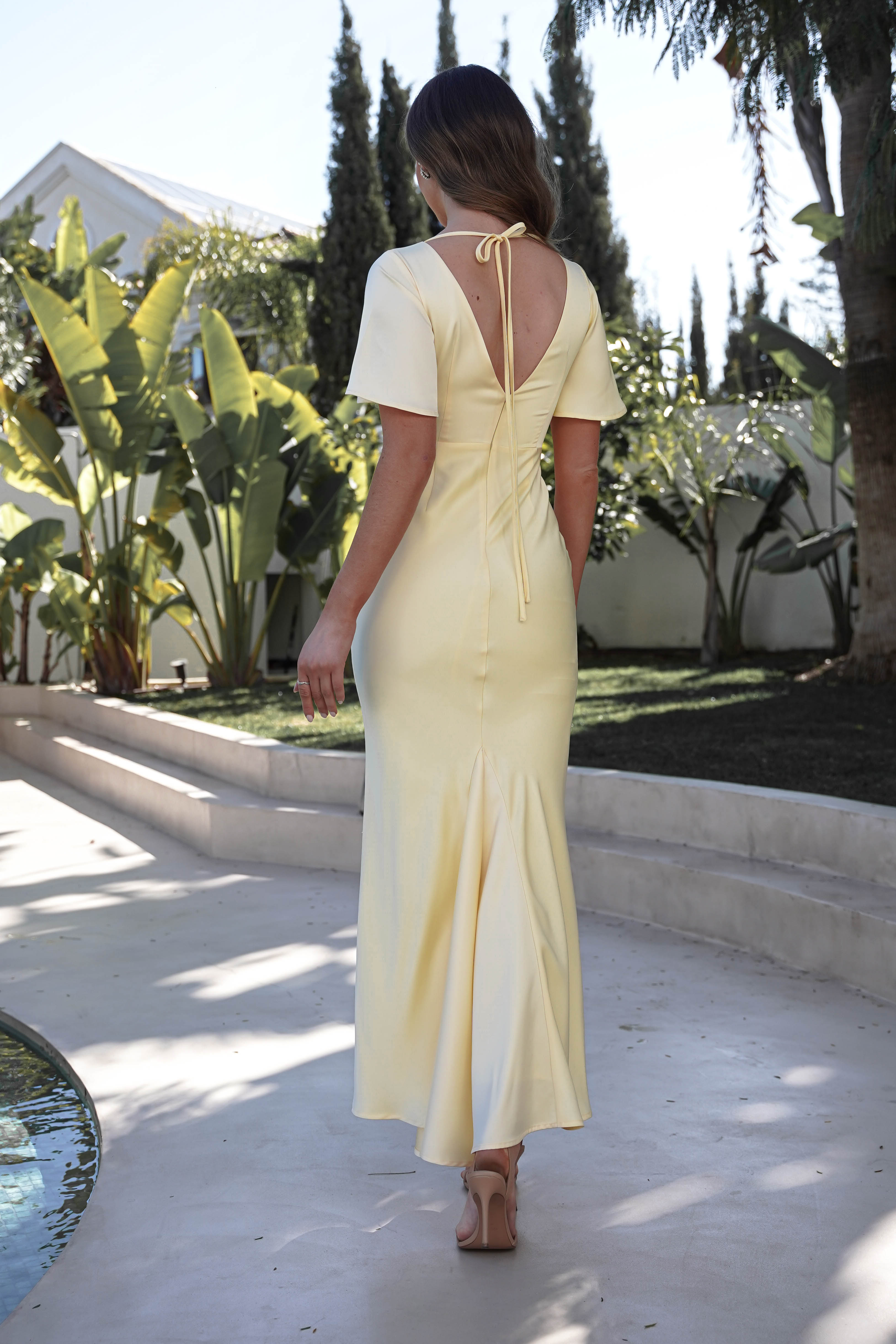 Olivia Soft Matte Satin Maxi Dress | Yellow | Oh Hello Clothing | XS (6)