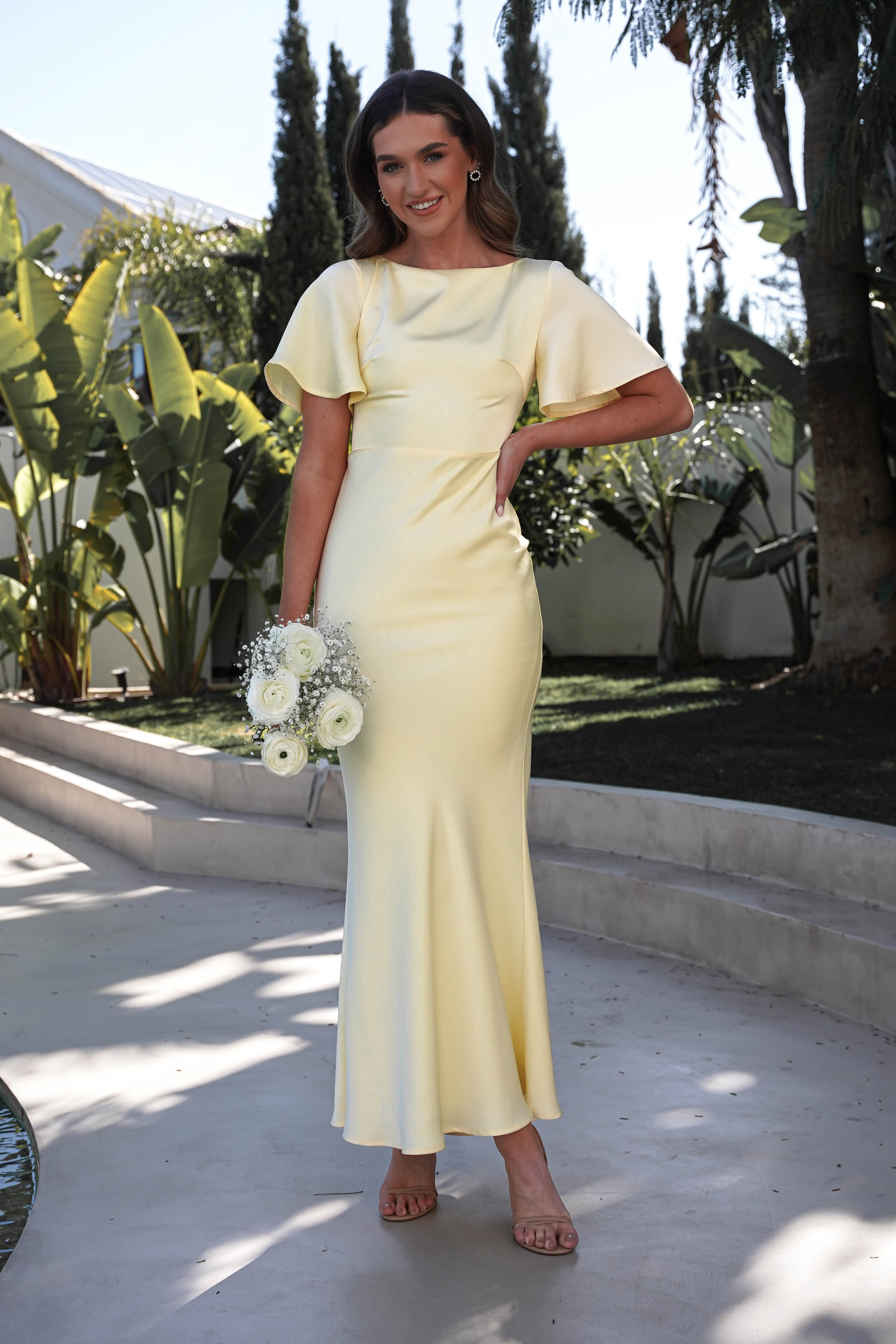 Olivia Soft Matte Satin Maxi Dress | Yellow | Oh Hello Clothing | XS (6)
