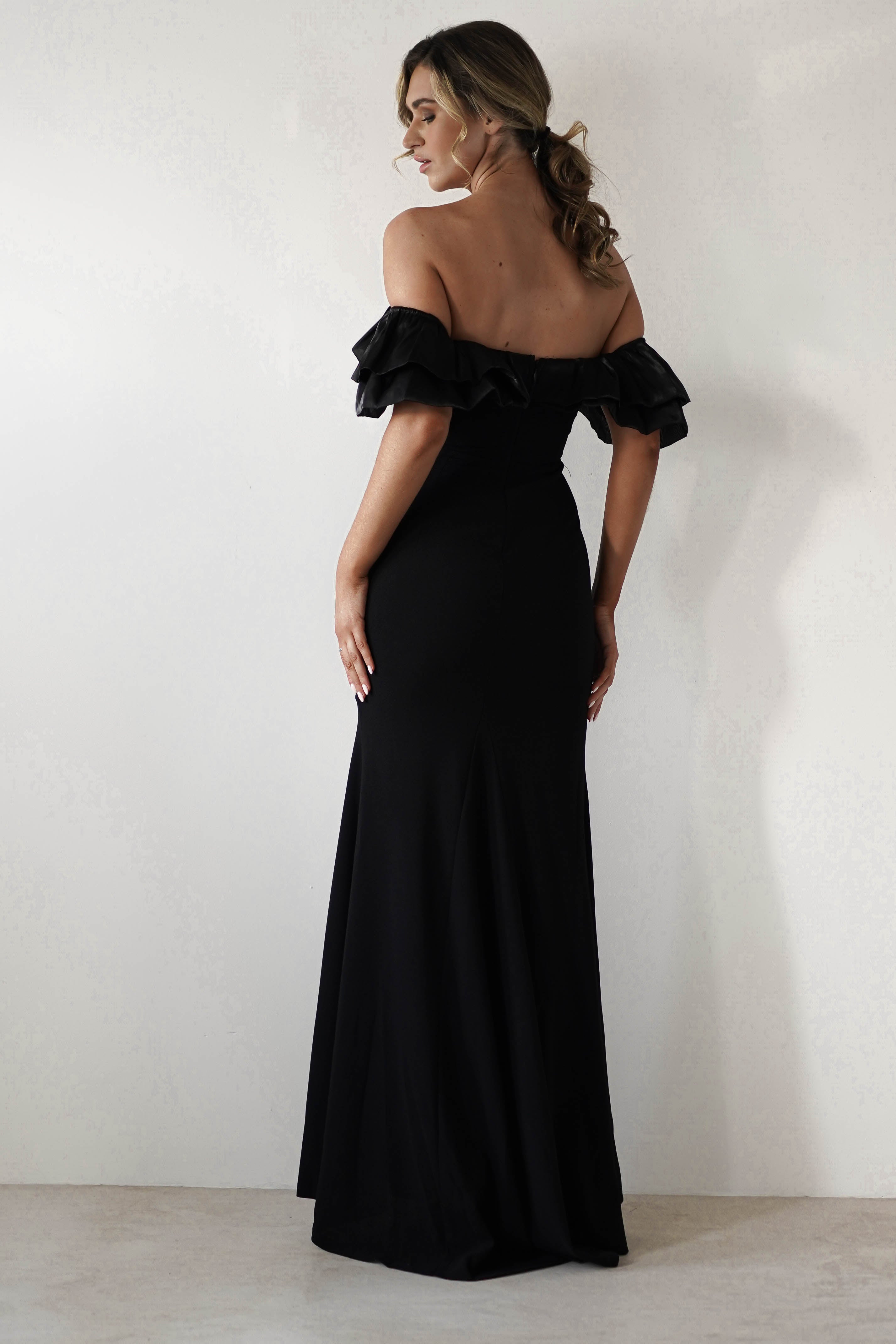Olympia Off The Shoulder Gown | Black | Oh Hello Clothing | S (8)