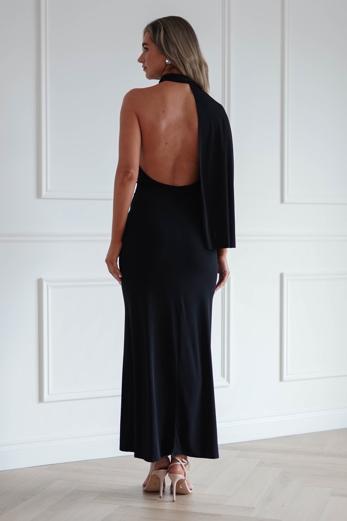 Oh Hello Clothing Women > Clothing > Dresses Ottilie Cape Shoulder Maxi Dress | Black