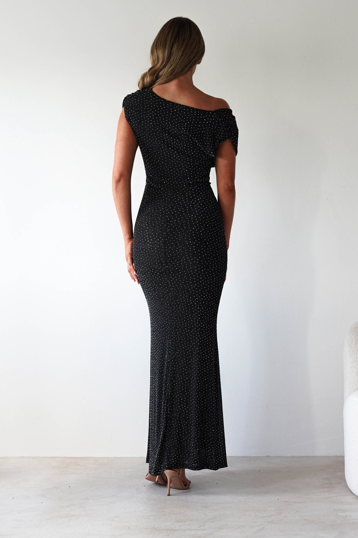 Pascal Bodycon Embellished Maxi Dress | Black | Oh Hello Clothing | S (8)