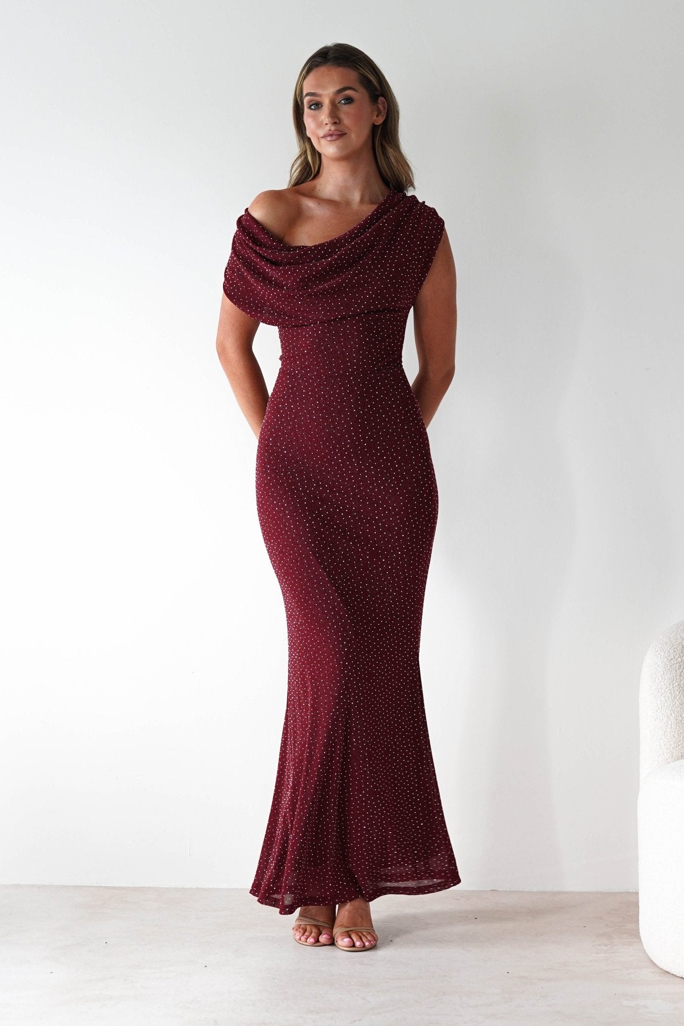 Pascal Bodycon Embellished Maxi Dress | Wine | Oh Hello Clothing | S (8)