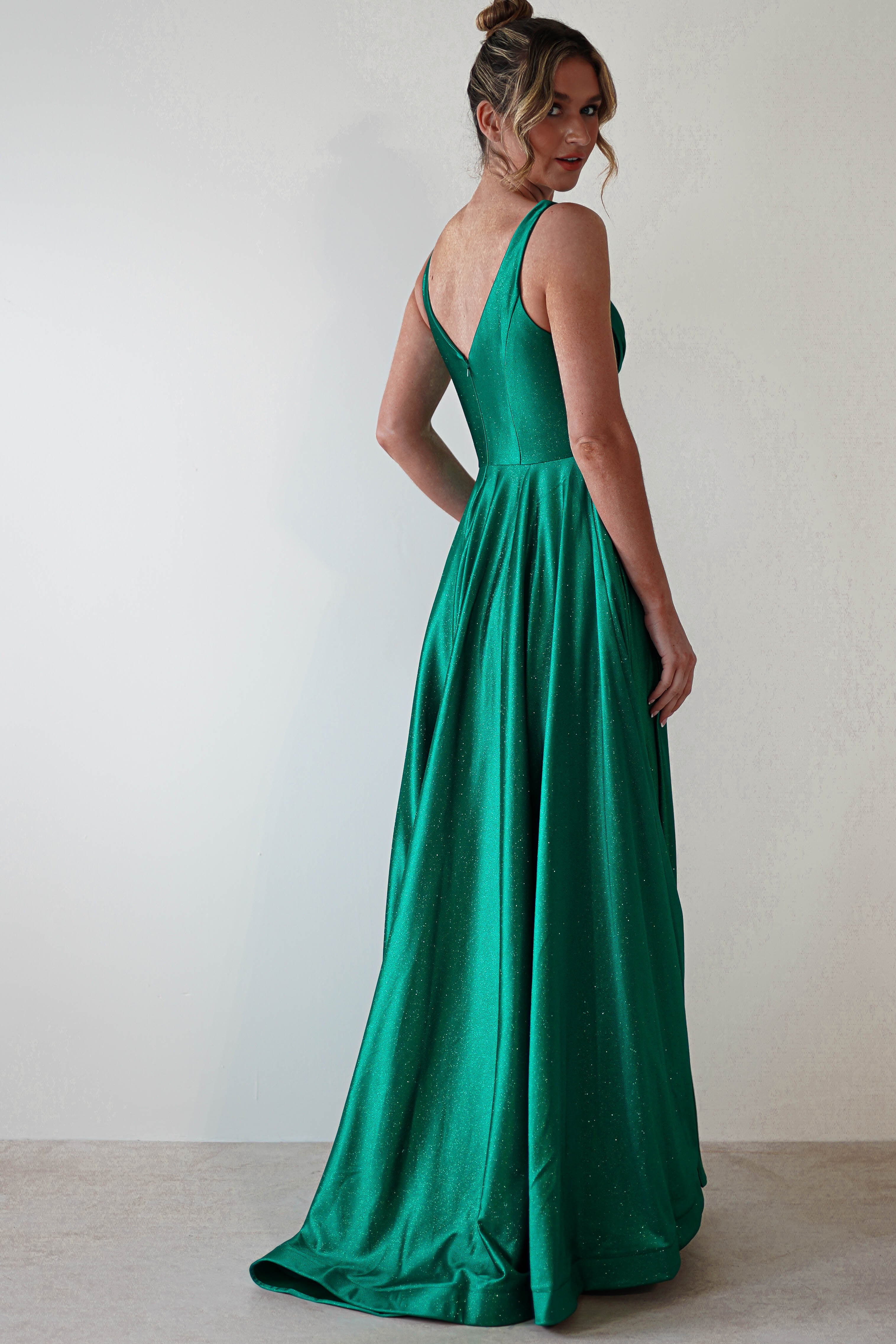 Penelope Glitter Princess Gown | Green | Oh Hello Clothing | S (8)