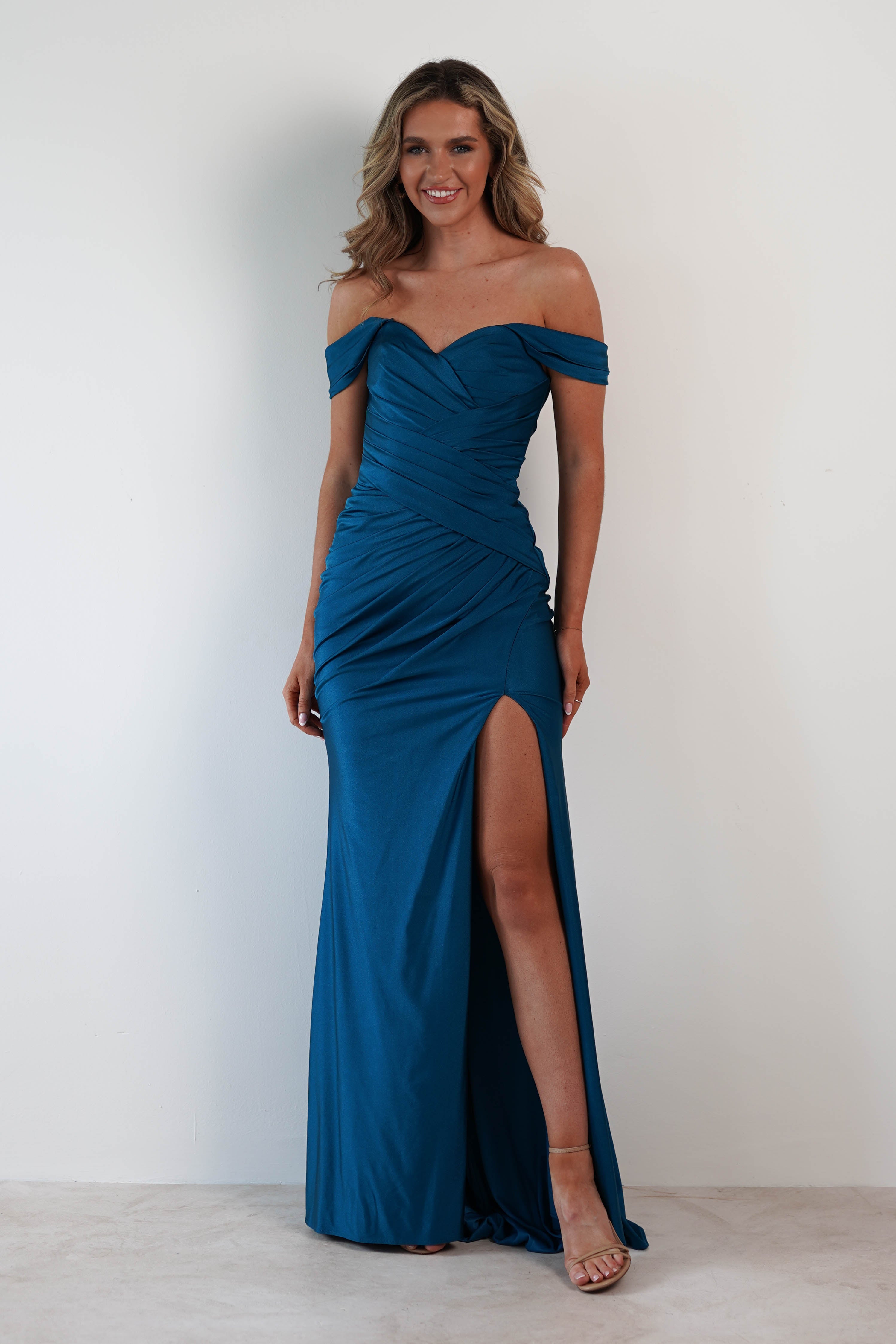 Pepper Bodycon Gown | Teal - Oh Hello Clothing