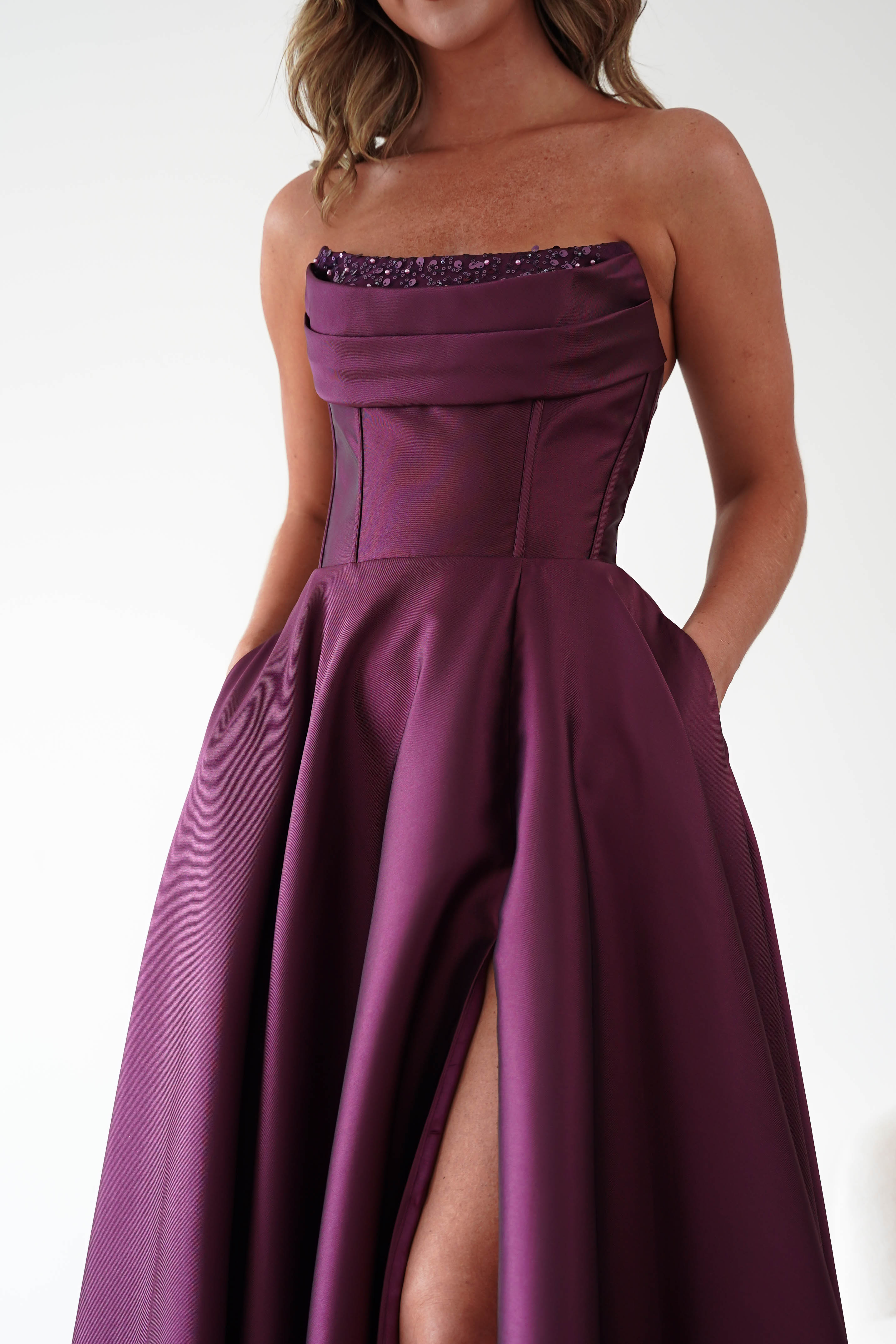 Oh Hello Clothing Dresses > Prom Dresses Pepper Strapless A-Line Maxi Gown | Berry