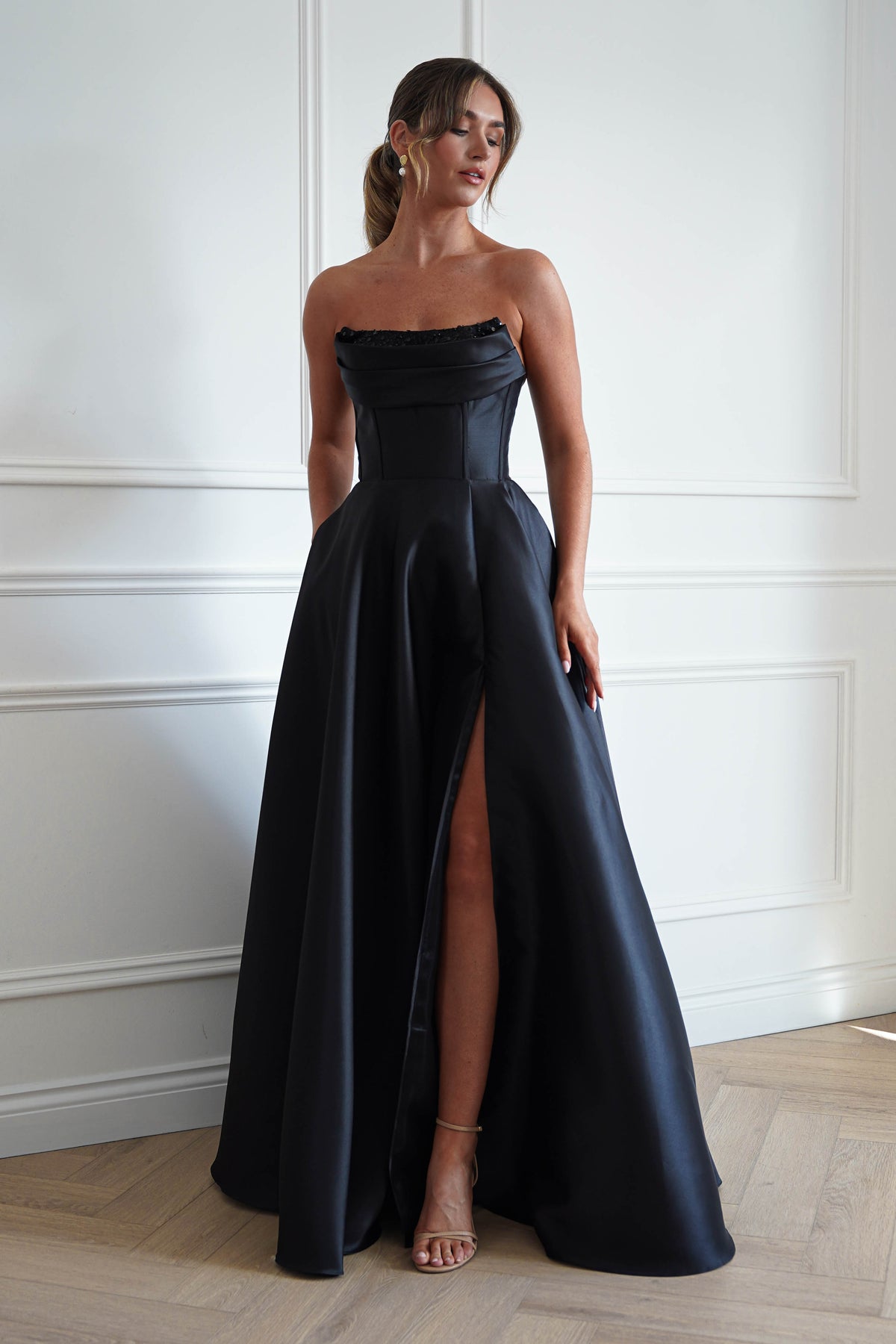 Oh Hello Clothing Dresses > Prom Dresses Pepper Strapless A-Line Maxi Gown | Black