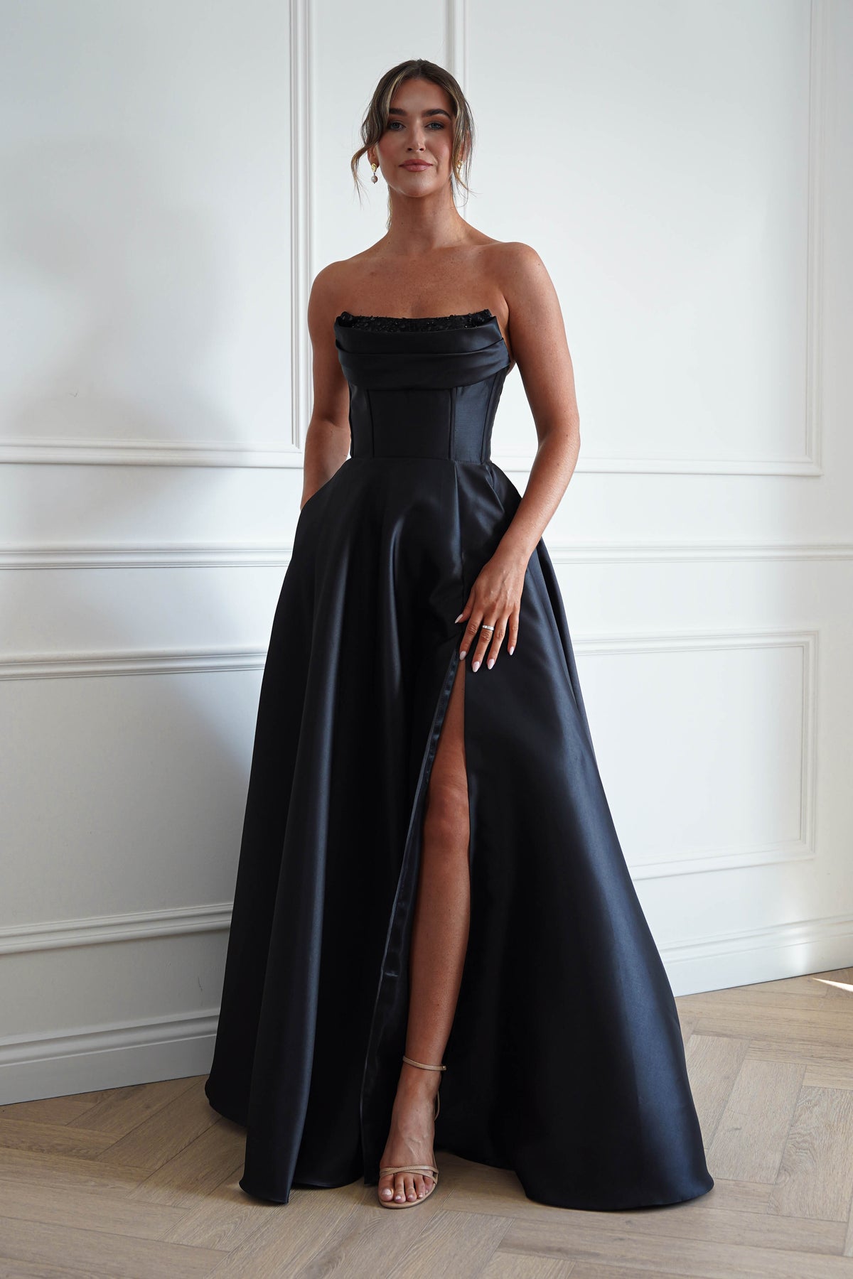 Oh Hello Clothing Dresses > Prom Dresses Pepper Strapless A-Line Maxi Gown | Black
