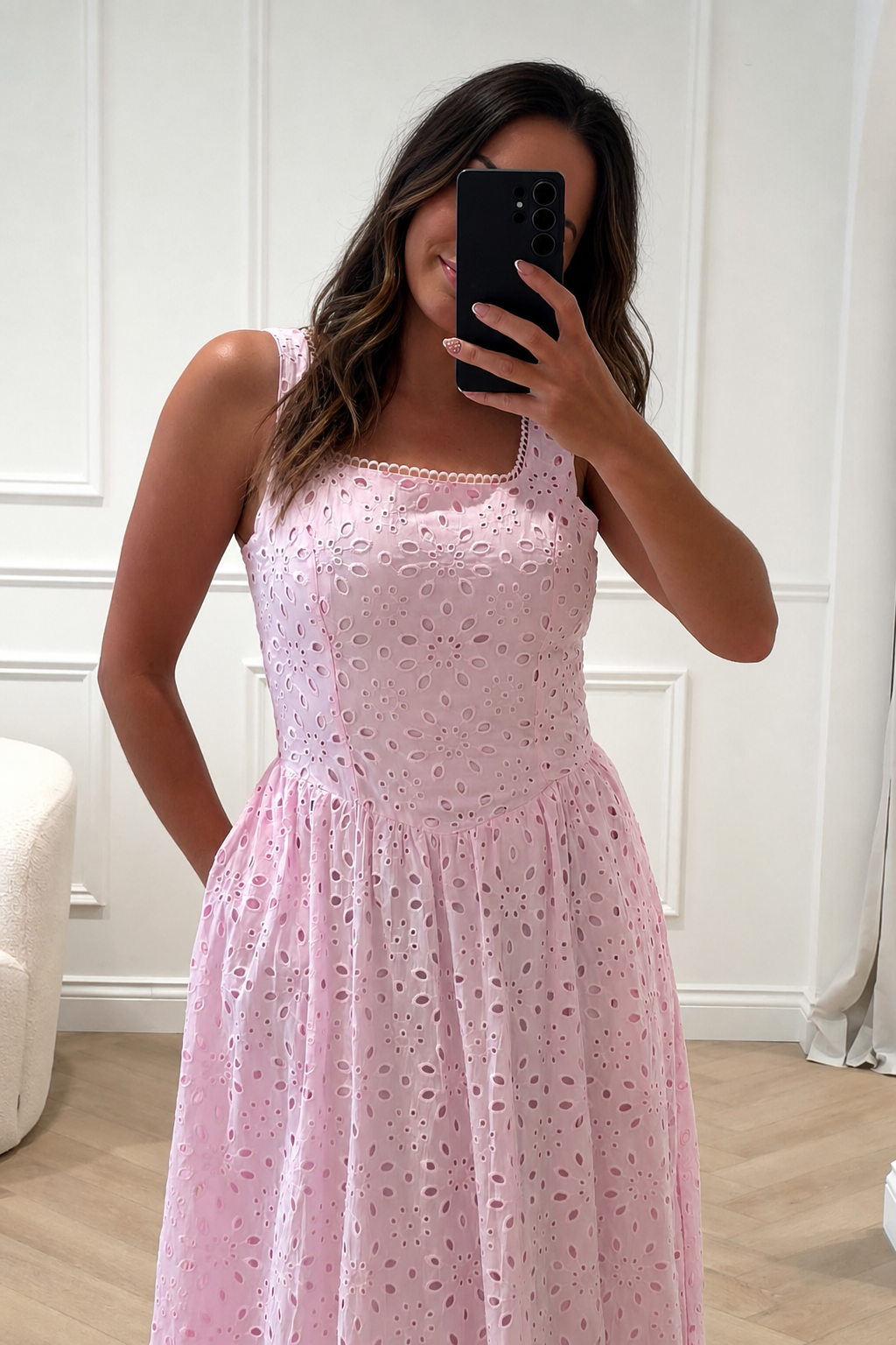Oh Hello Clothing Women > Clothing > Dresses Petal Skater Cotton Maxi Dress | Pink