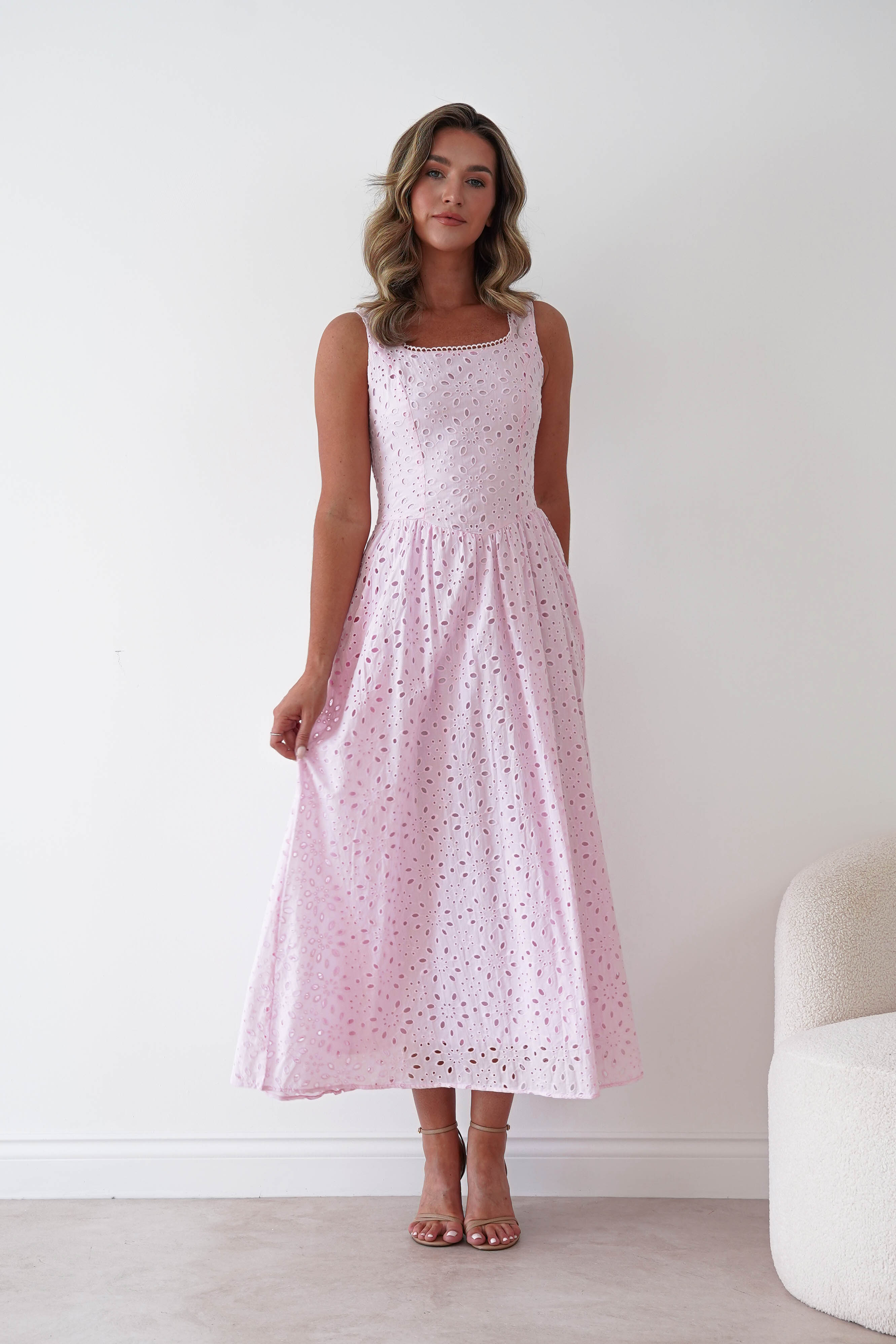 Oh Hello Clothing Women > Clothing > Dresses Petal Skater Cotton Maxi Dress | Pink