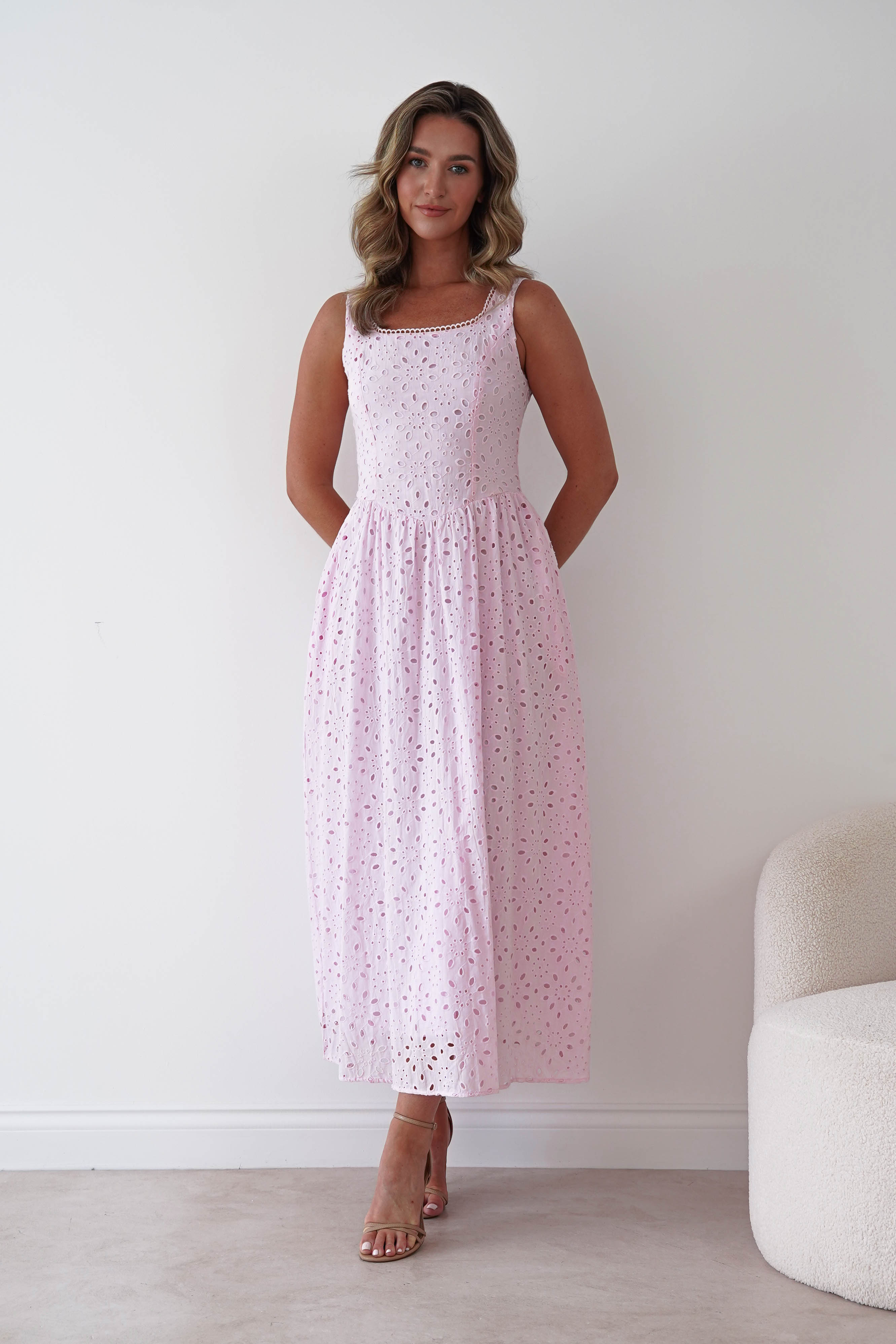 Oh Hello Clothing Women > Clothing > Dresses Petal Skater Cotton Maxi Dress | Pink