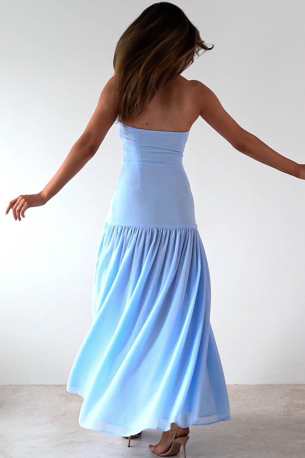 Polinna Strapless Chiffon Maxi Dress | Blue | Oh Hello Clothing | S (8)