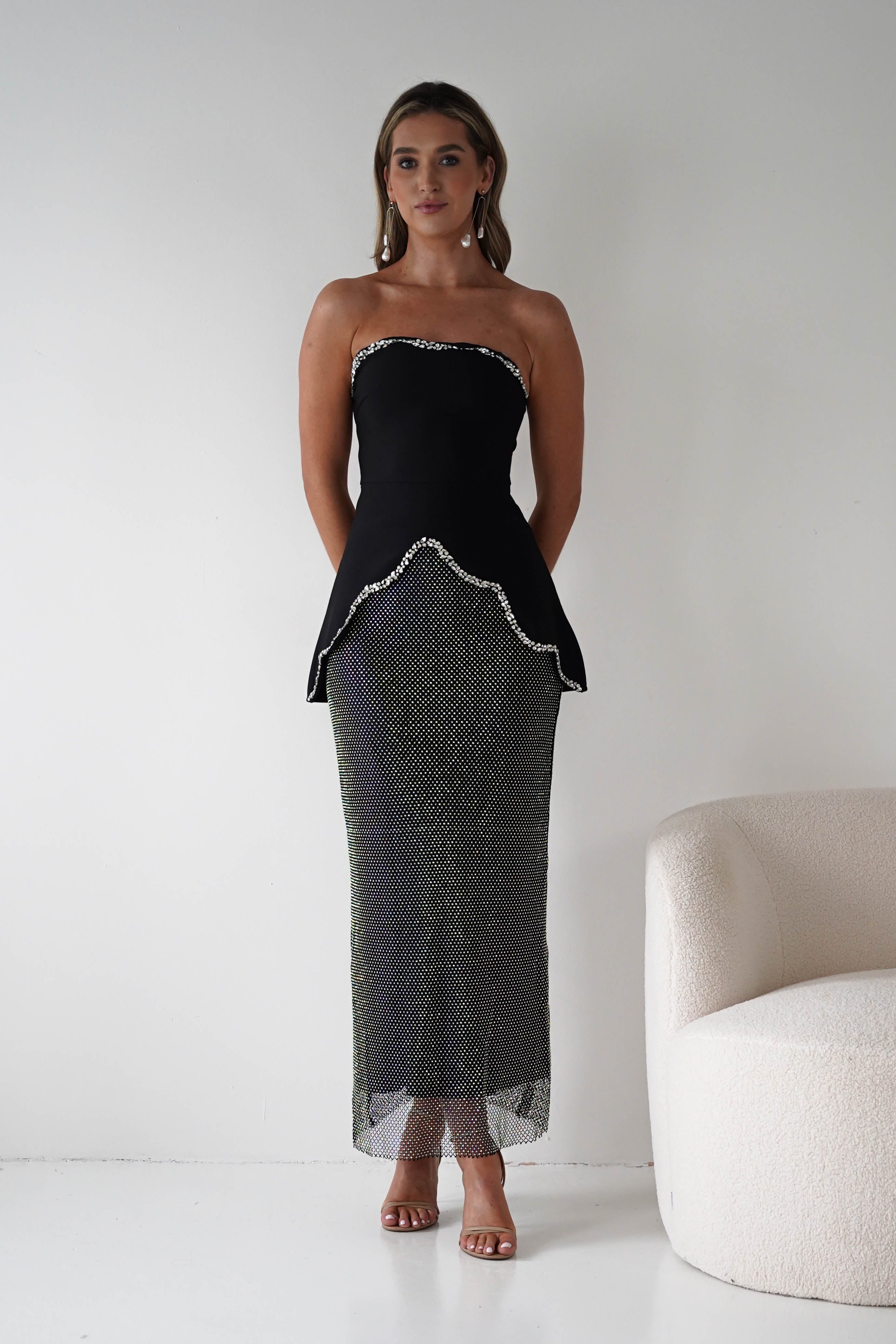 Oh Hello Clothing Dresses Ranla Strapless Bandage Top/Skirt Set | Black