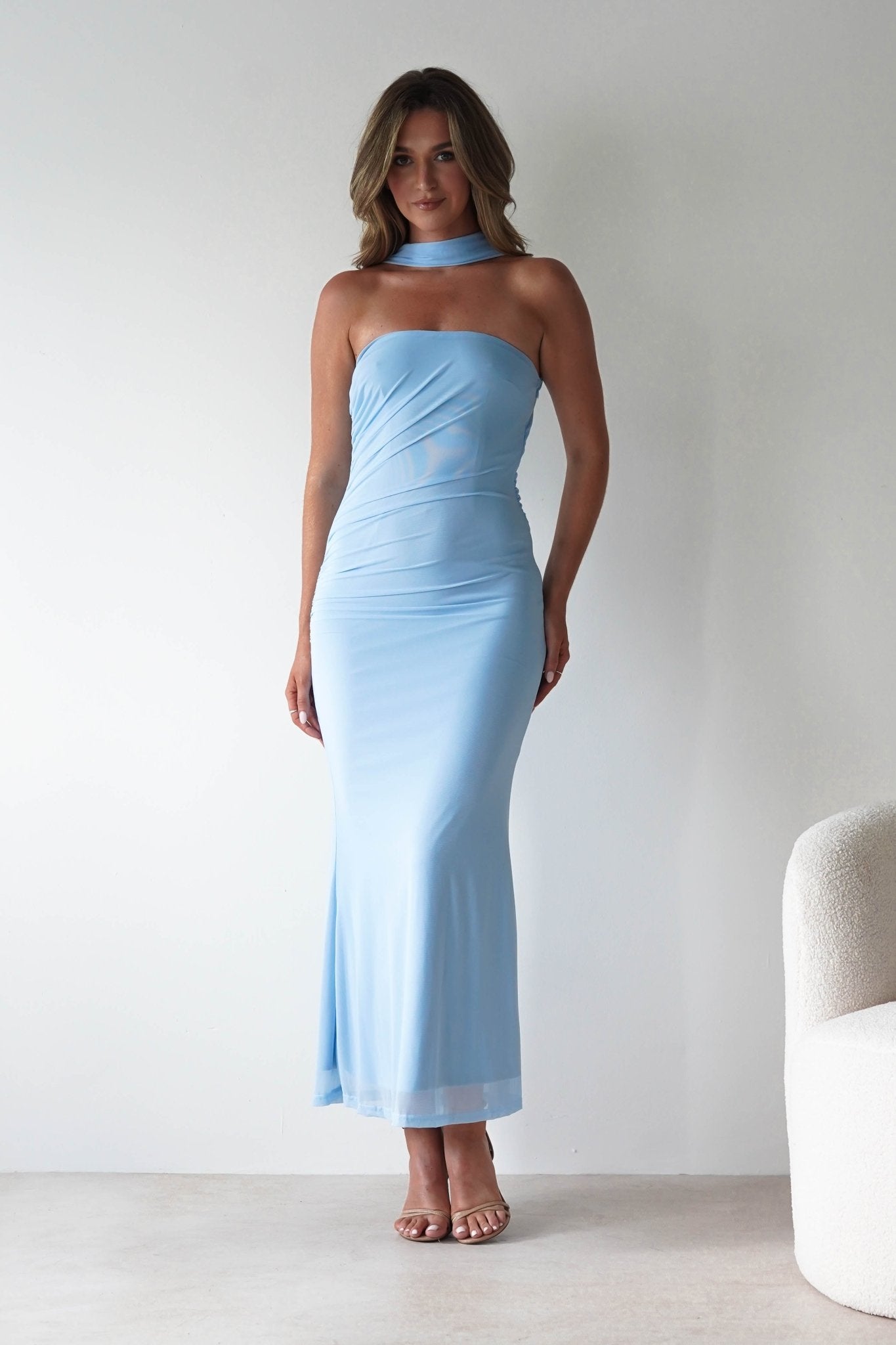 Ravello Strapless Maxi Dress | Blue | Oh Hello Clothing | XS (6)