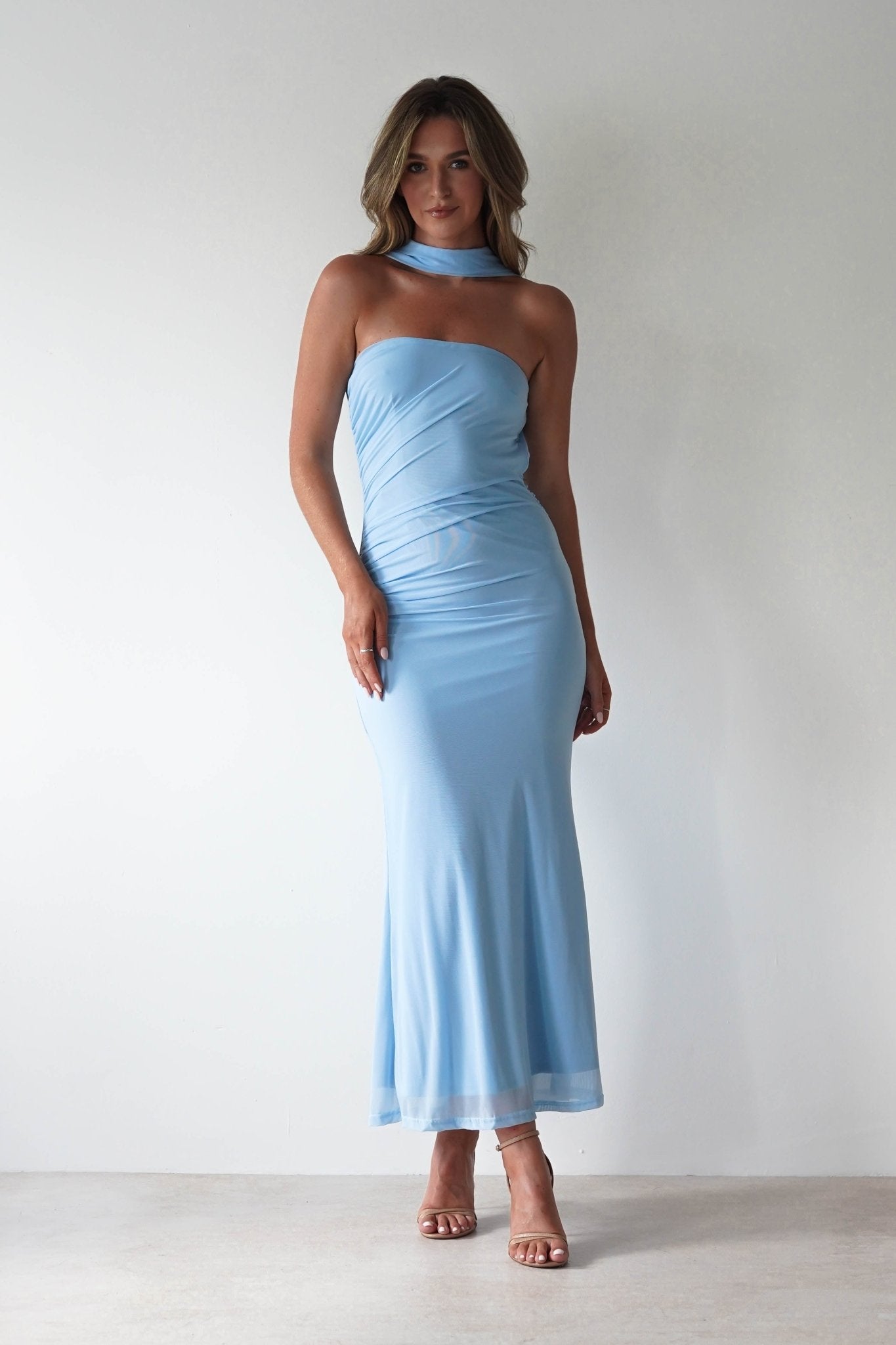 Ravello Strapless Maxi Dress | Blue | Oh Hello Clothing | XS (6)