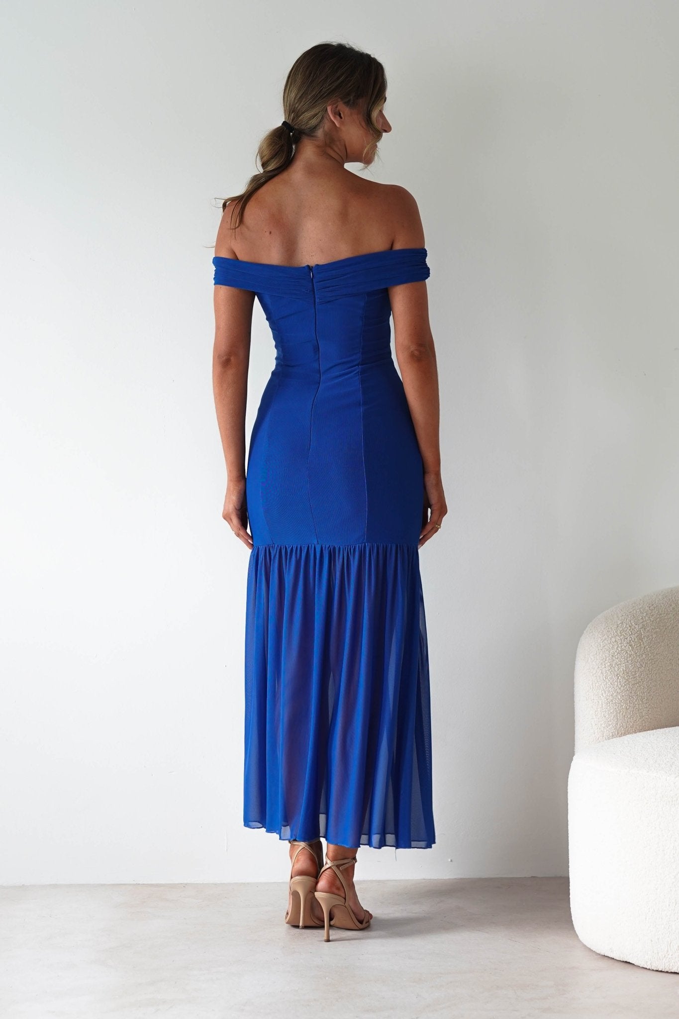 Robin Off The Shoulder Maxi Dress | Cobalt Blue | Oh Hello Clothing | XS (6)