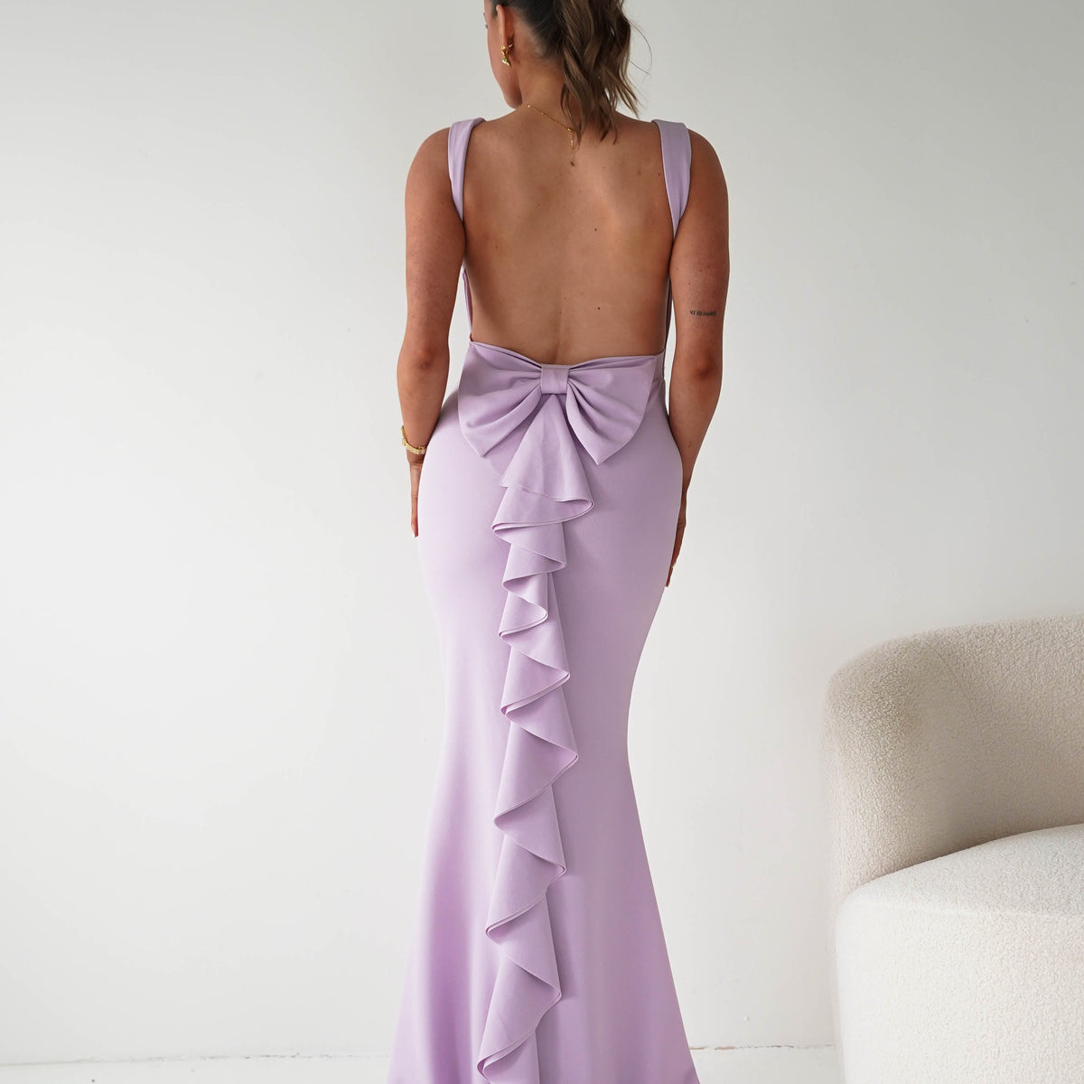 Samantha Bow Detail Maxi Dress | Lilac