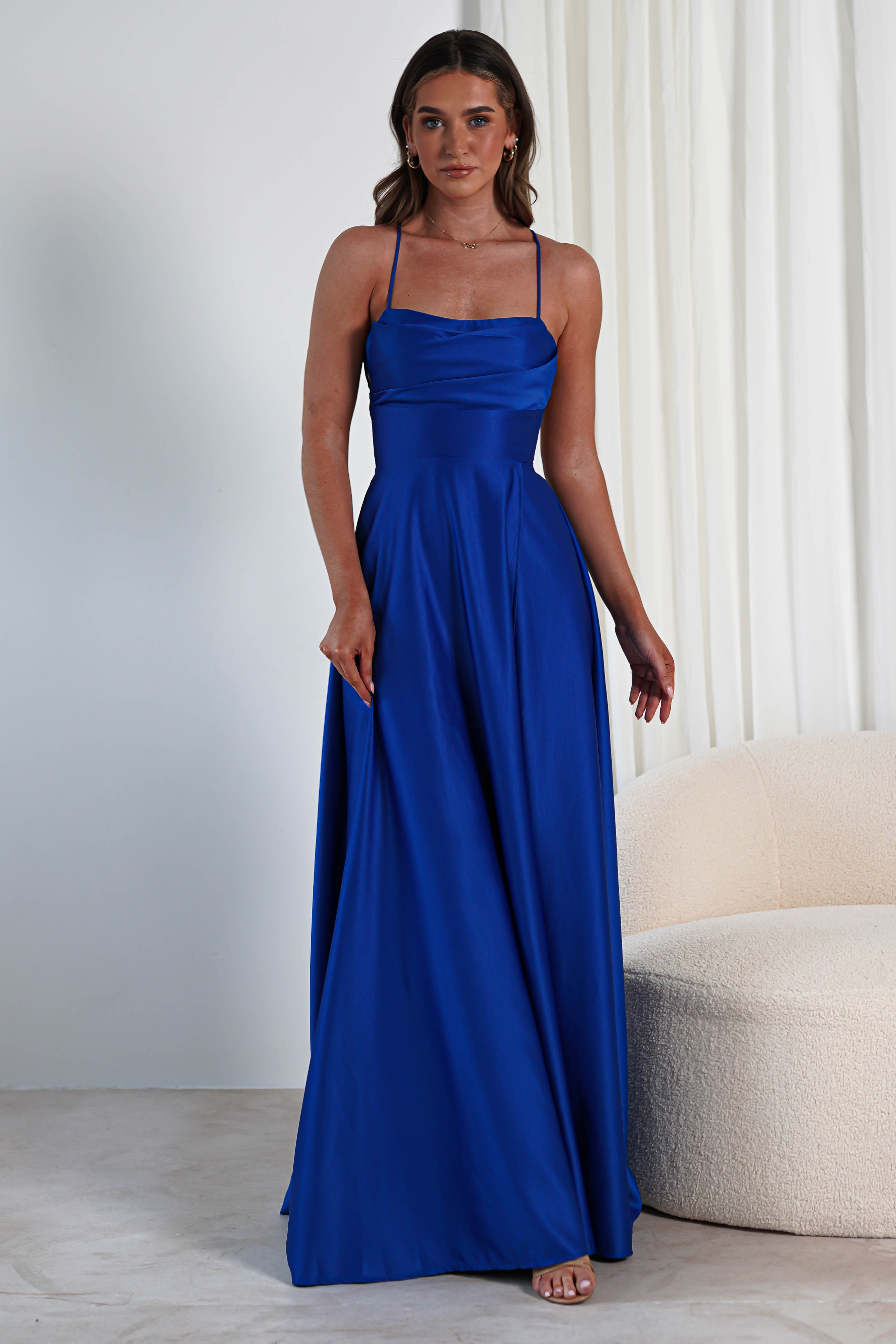 Shantal Satin Gown | Royal Blue | Oh Hello Clothing | XS (6)