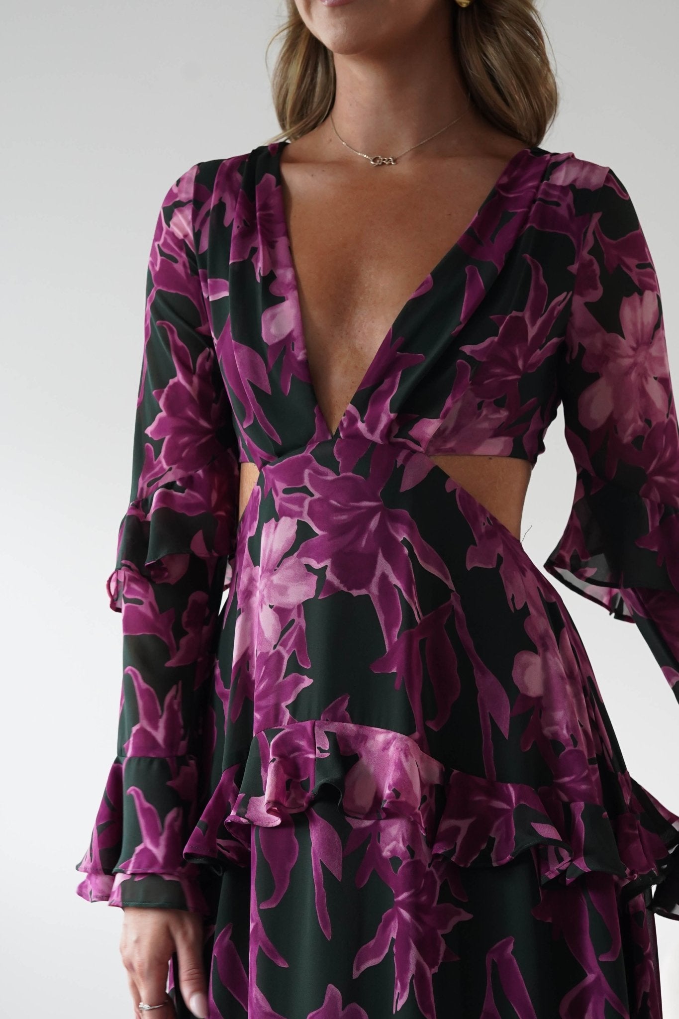 Souline Long Sleeve Maxi Dress | Olive/Plum | Oh Hello Clothing | S (8)