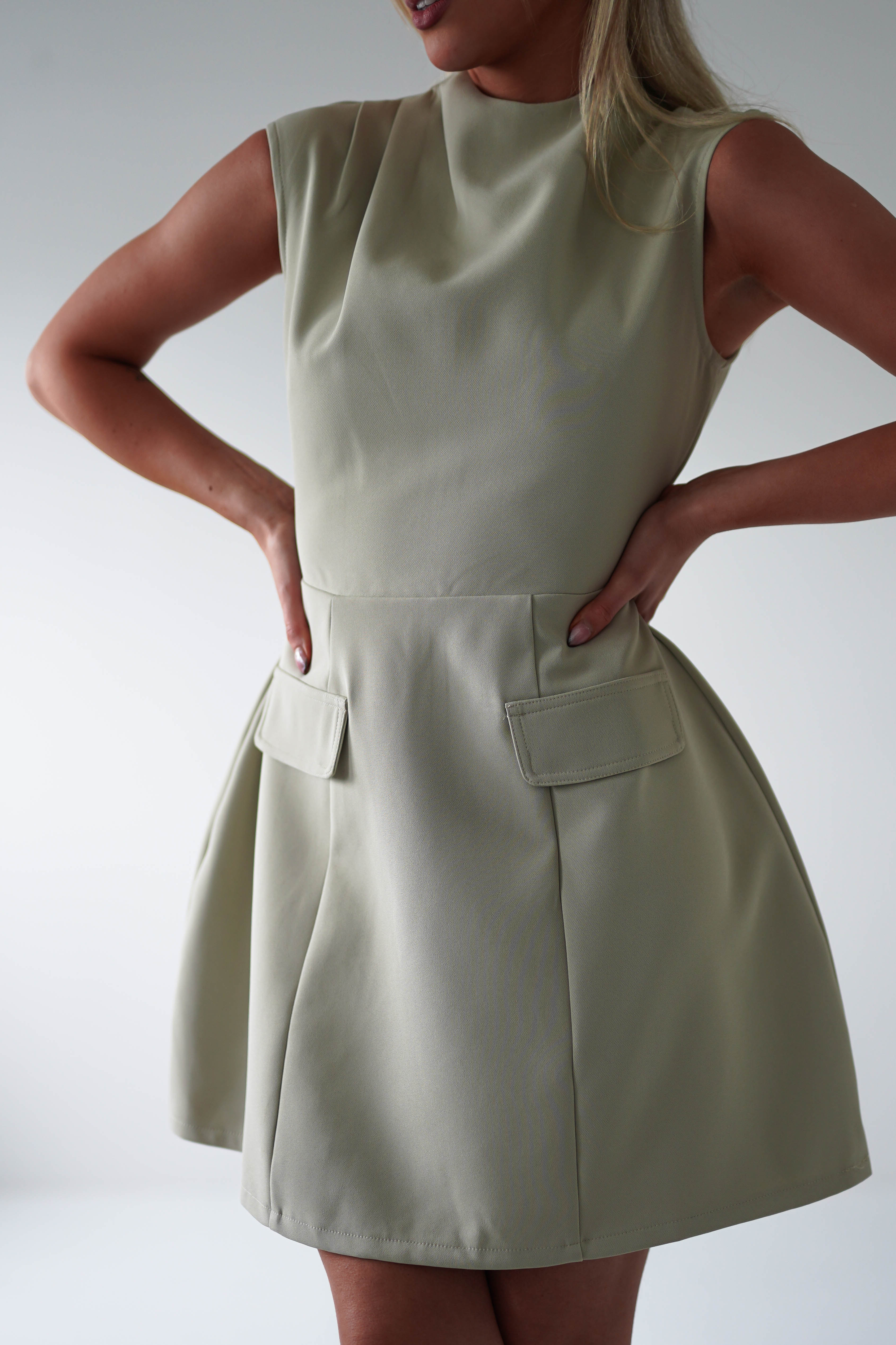 Stella Structured Mini Dress | Sage | Oh Hello Clothing