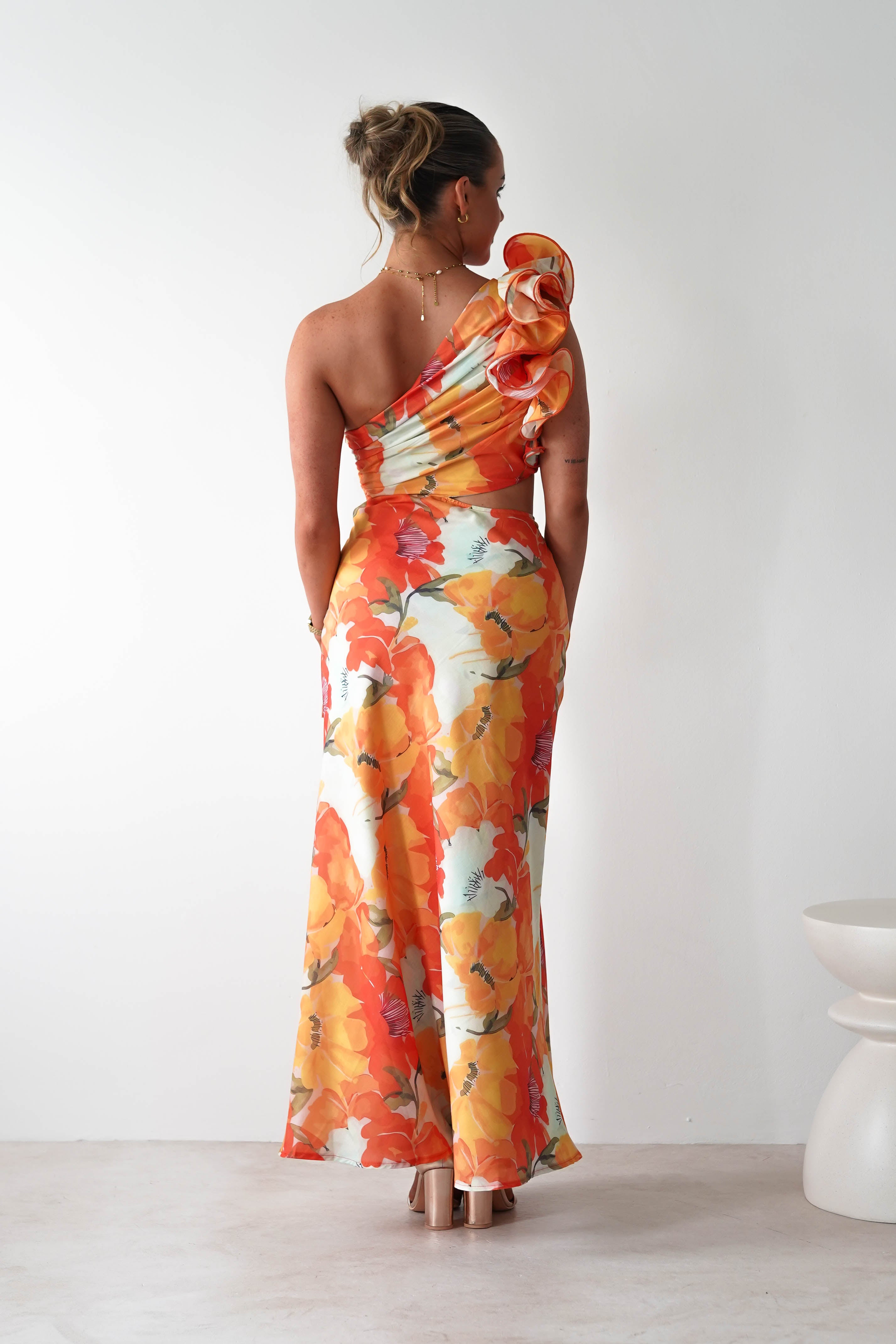 Summer Fruits Maxi Dress | Orange Print | Oh Hello Clothing | XS (6)
