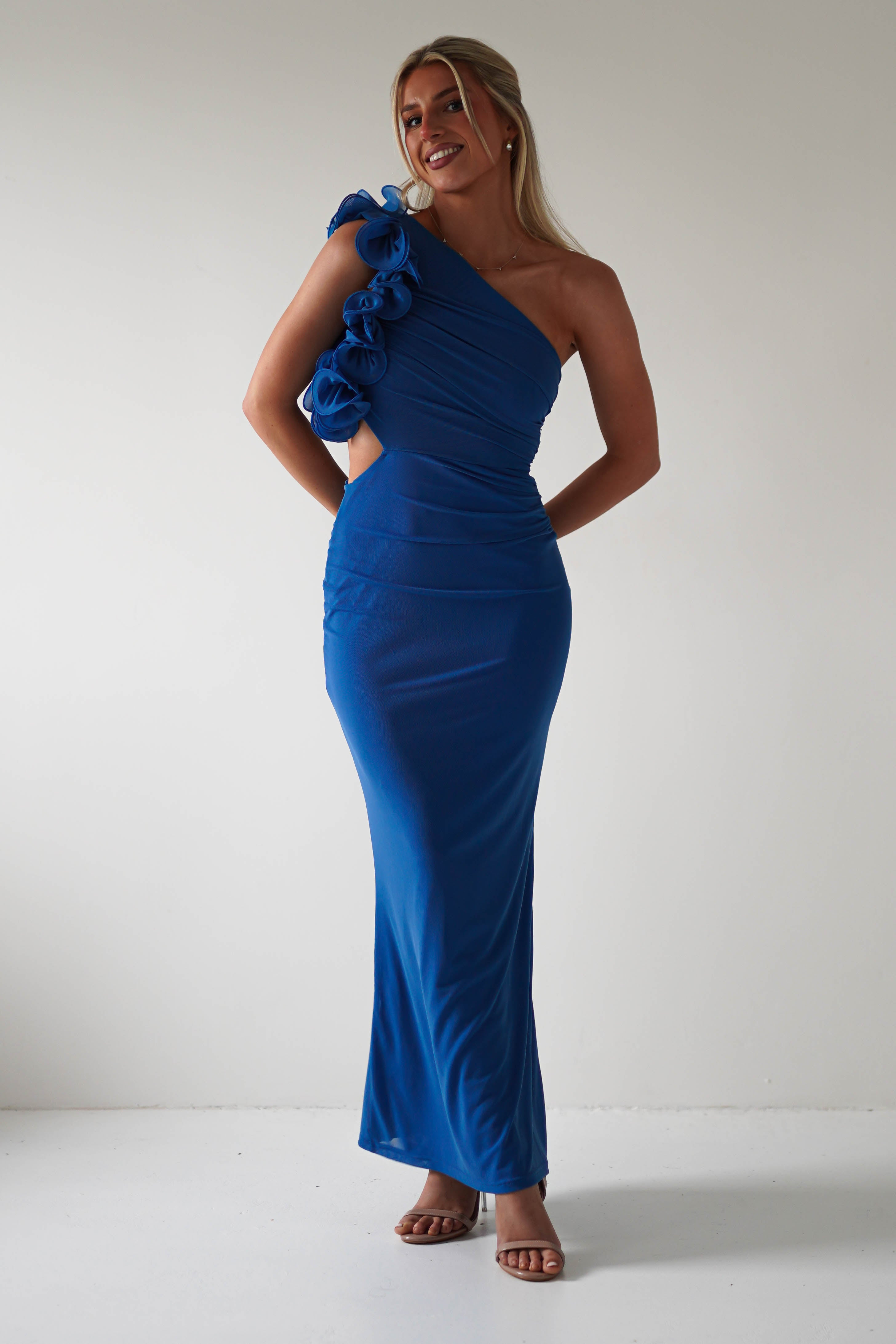 Sydney Bodycon Maxi Dress | Blue | Oh Hello Clothing | XS (6)