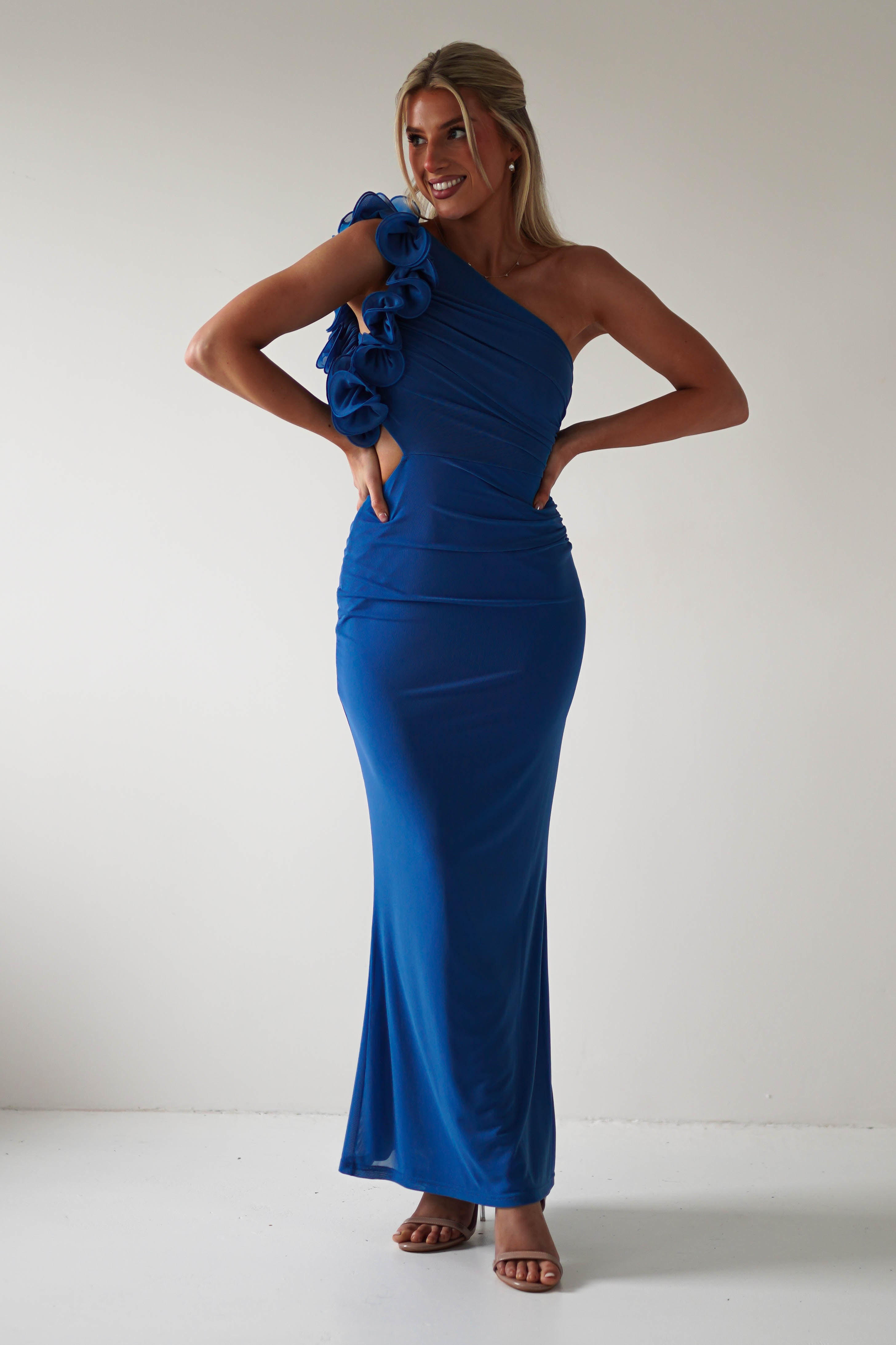 Sydney Bodycon Maxi Dress | Blue | Oh Hello Clothing | XS (6)
