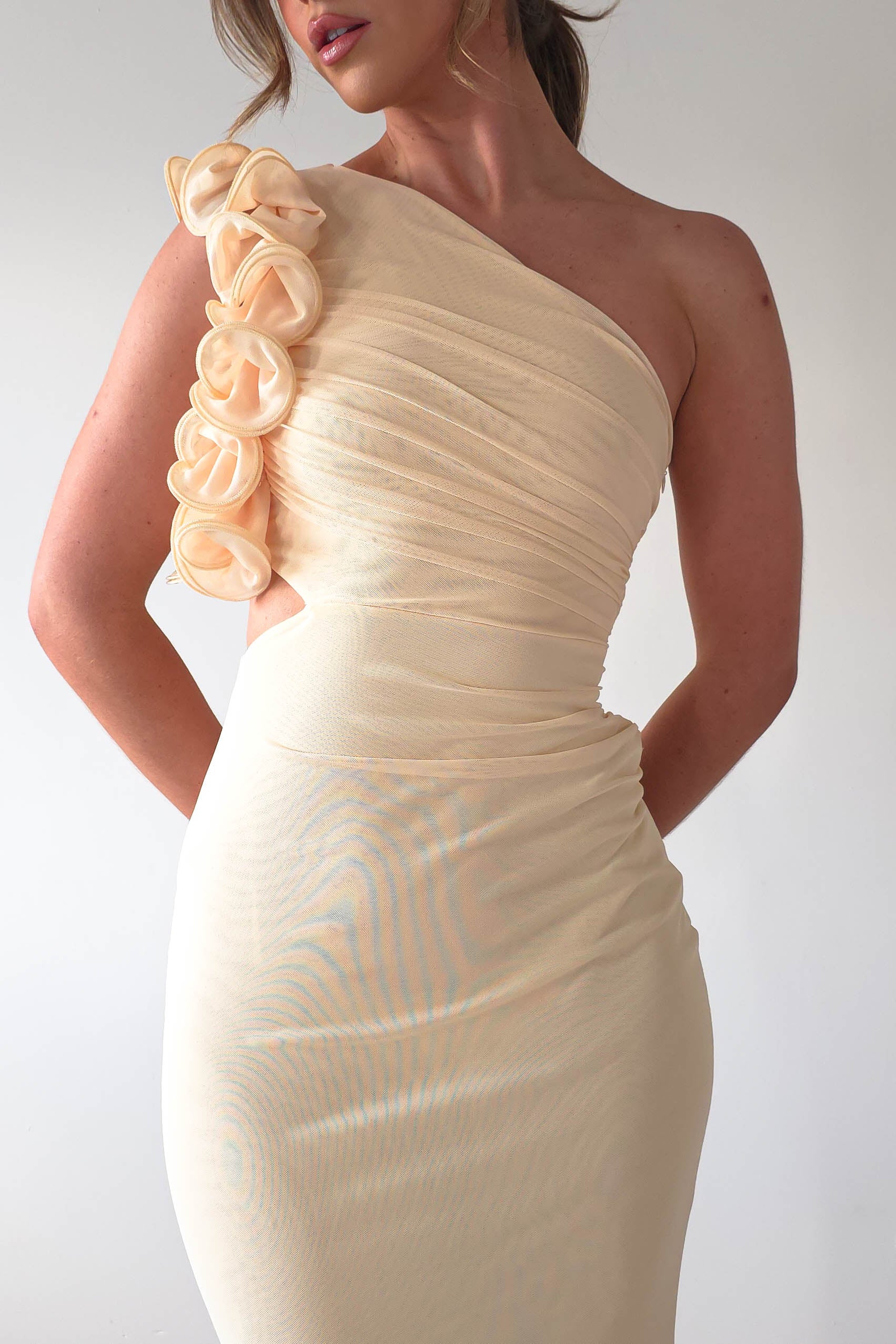 Sydney Bodycon Maxi Dress | Light Yellow | Oh Hello Clothing | XS (6)