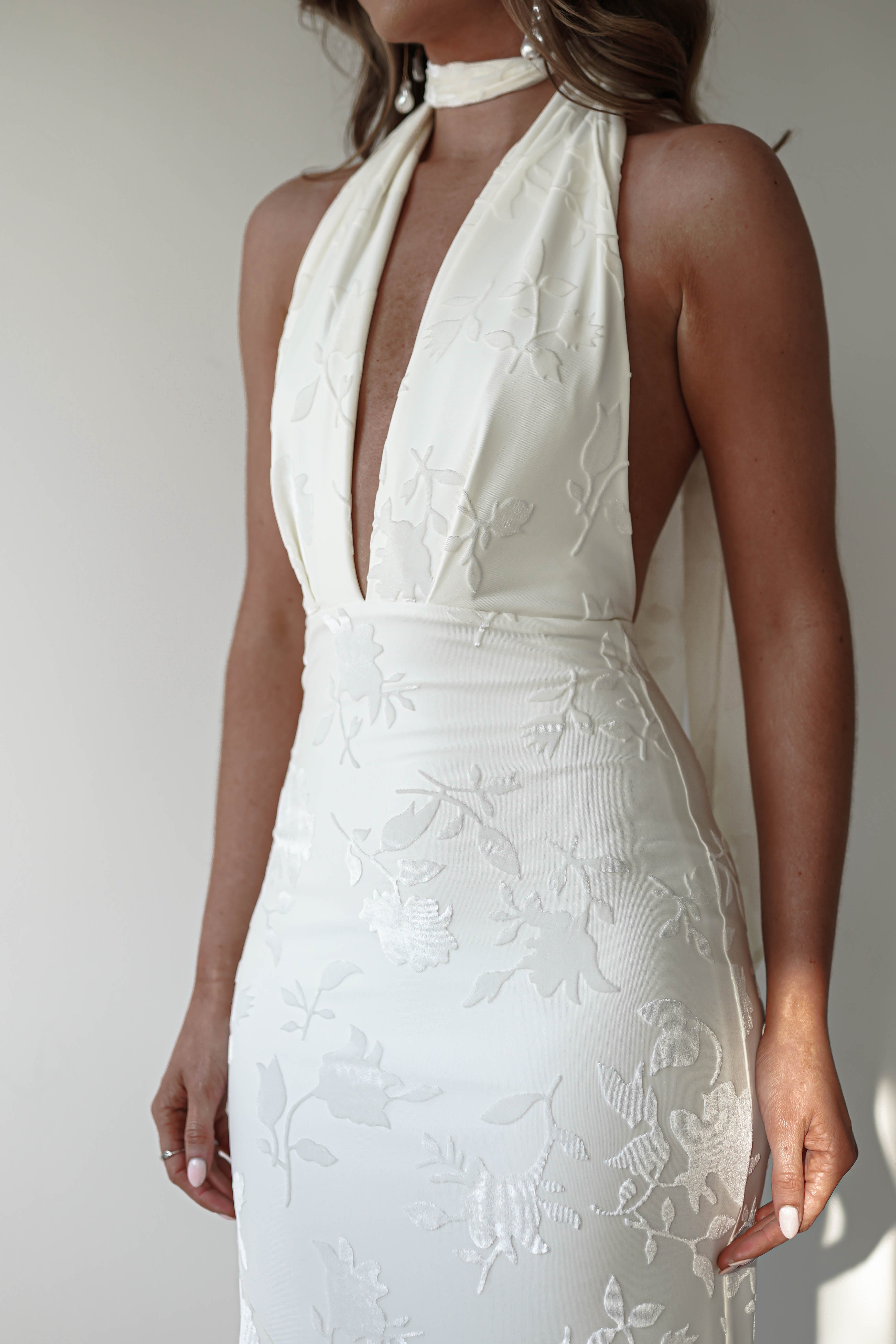 Tara Floral Jacquard Maxi Dress | Ivory/Cream | Oh Hello Clothing | XS (6)