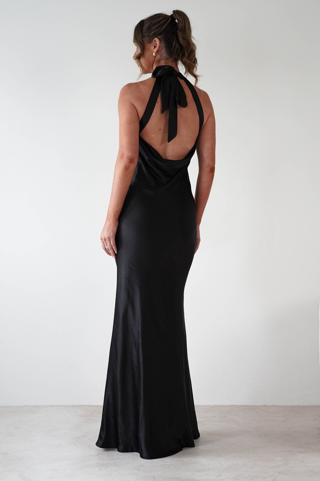 Taylee Halterneck Maxi Dress | Black | Oh Hello Clothing | S (8)