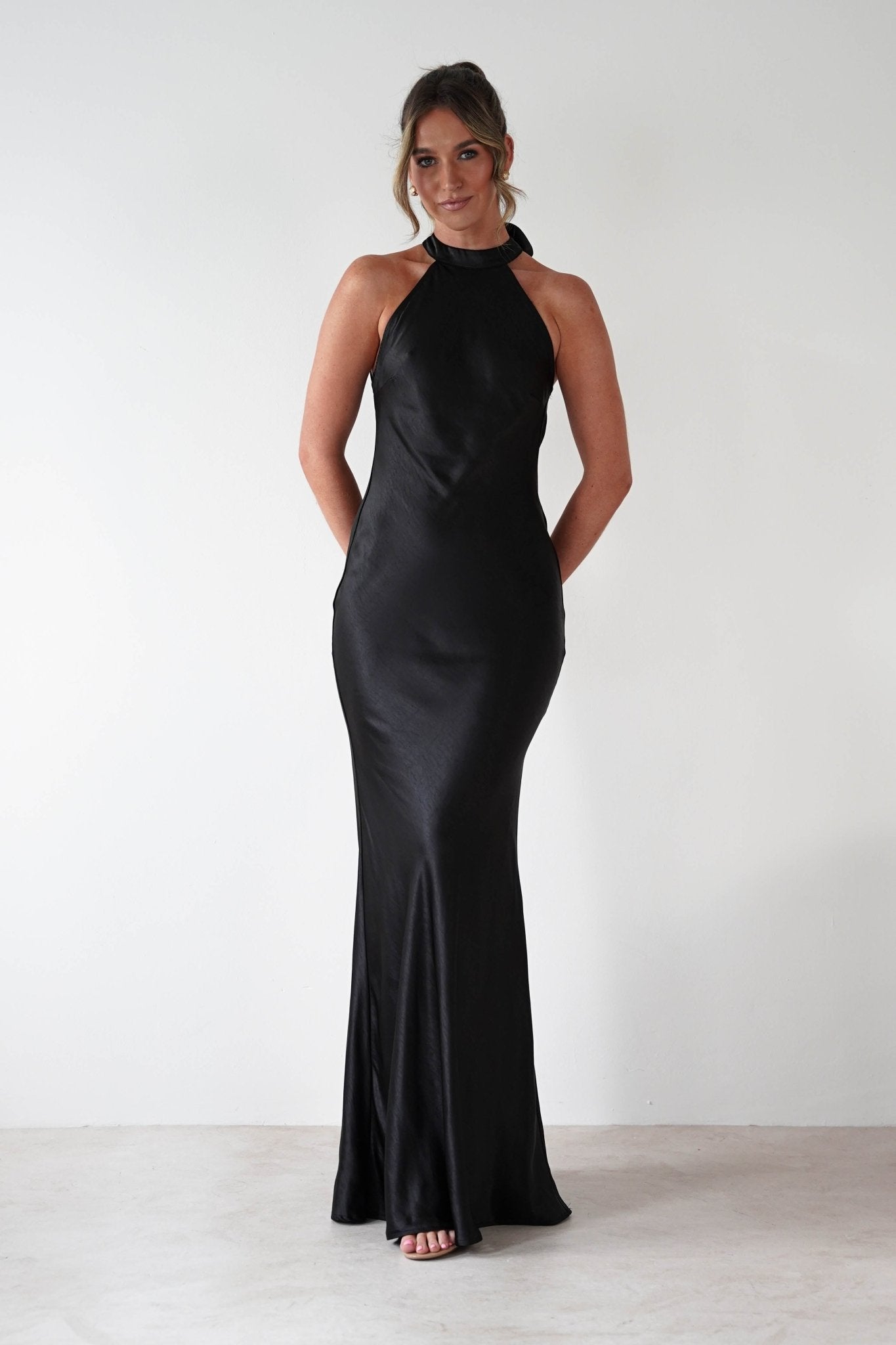 Taylee Halterneck Maxi Dress | Black | Oh Hello Clothing | S (8)