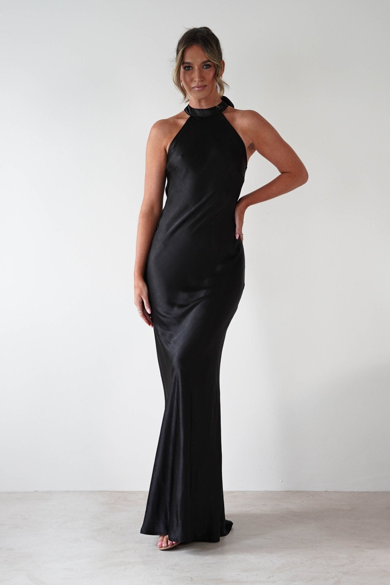 Taylee Halterneck Maxi Dress | Black | Oh Hello Clothing | S (8)